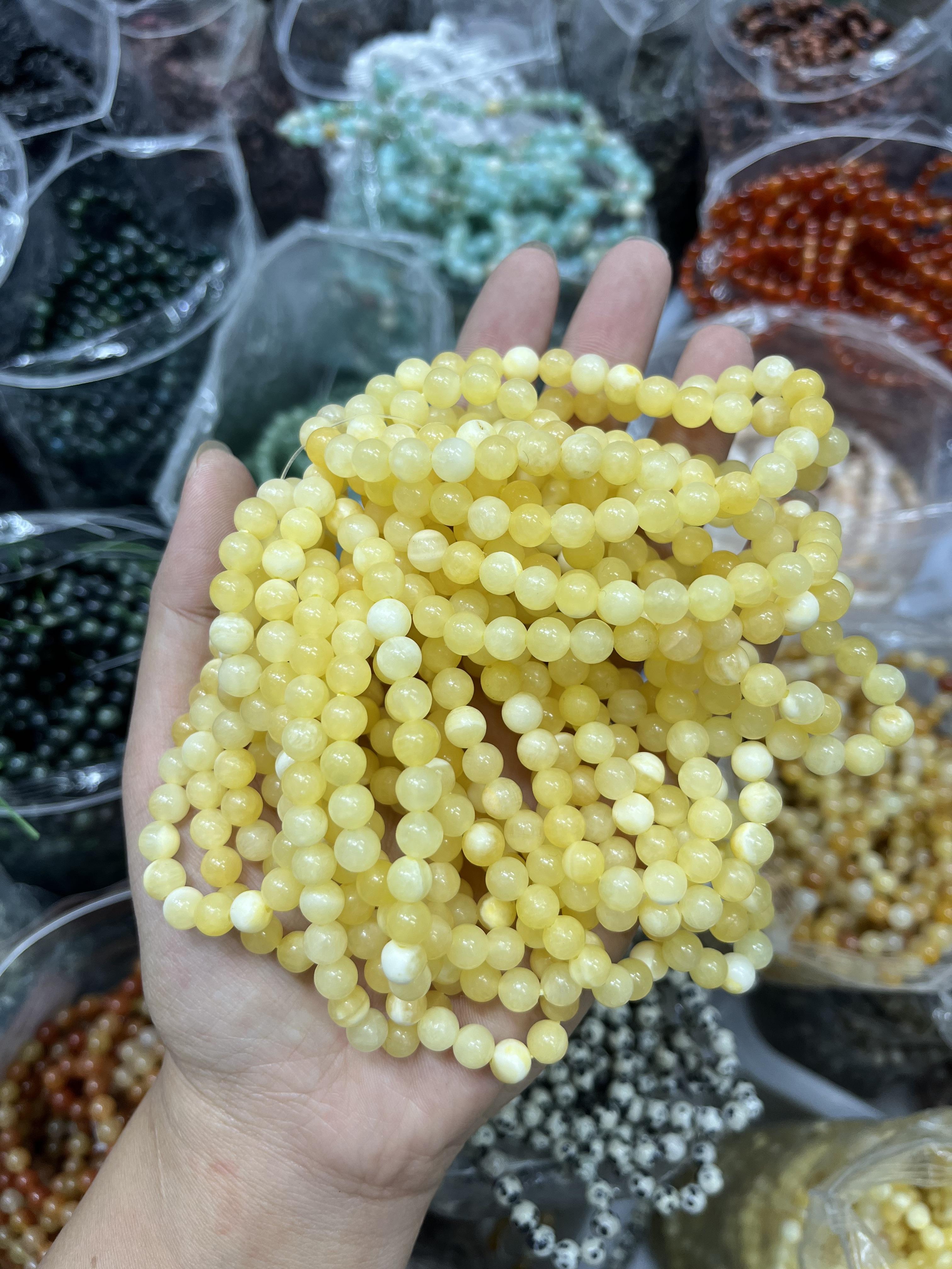 6mm yellow calcite bracelet
