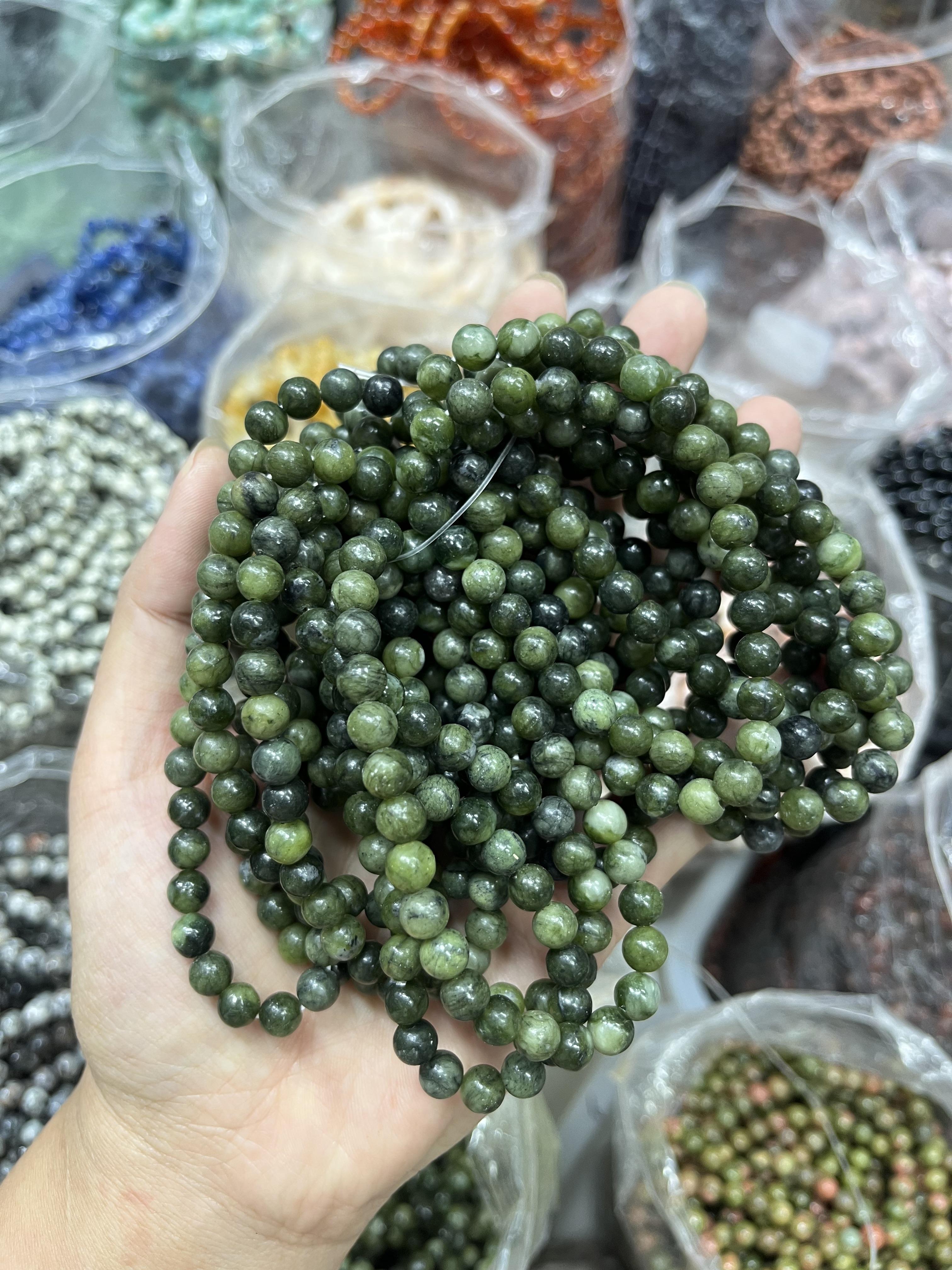 6mm green jasper bracelet
