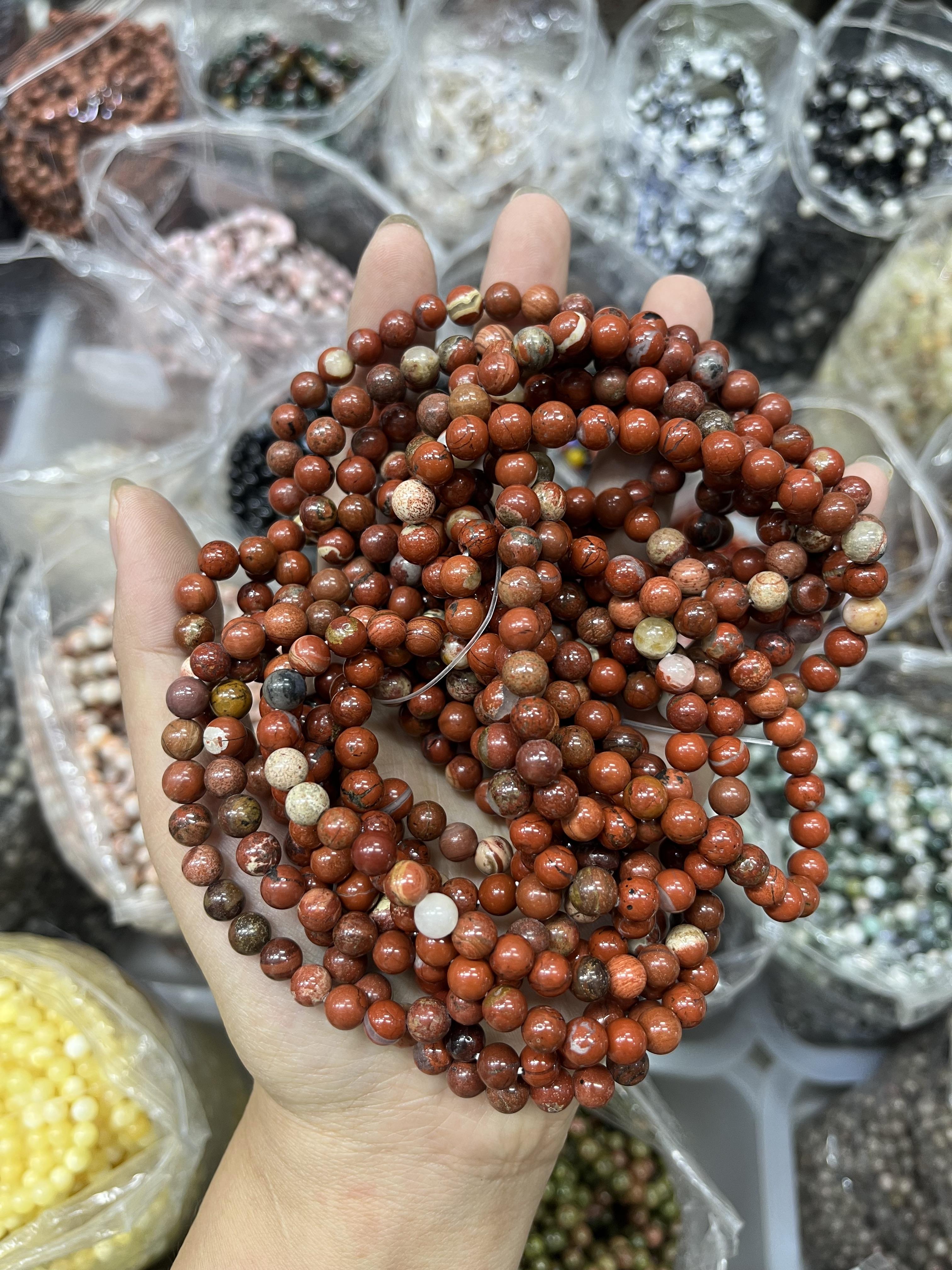 6mm red jasper bracelet wholesale