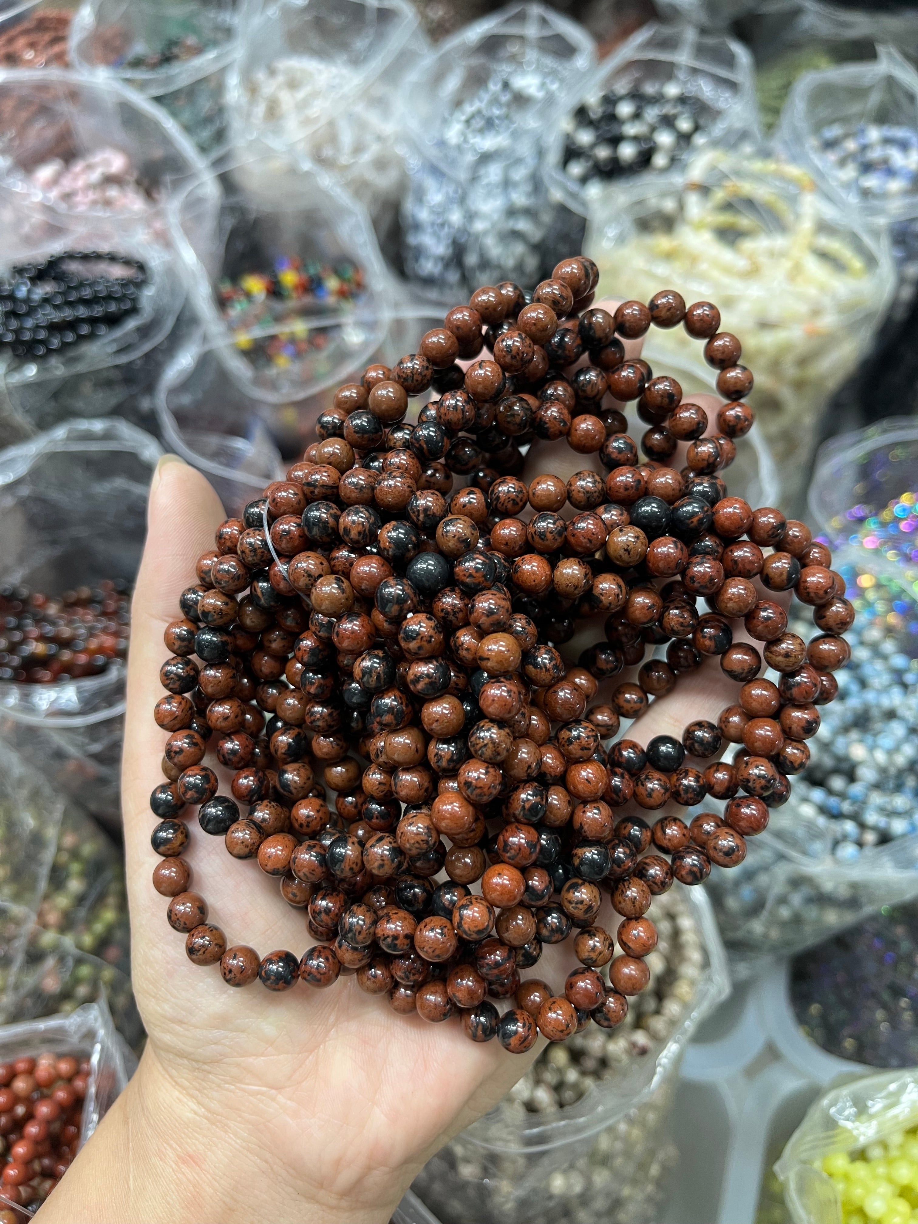 6mm mahogany obsidian bracelet