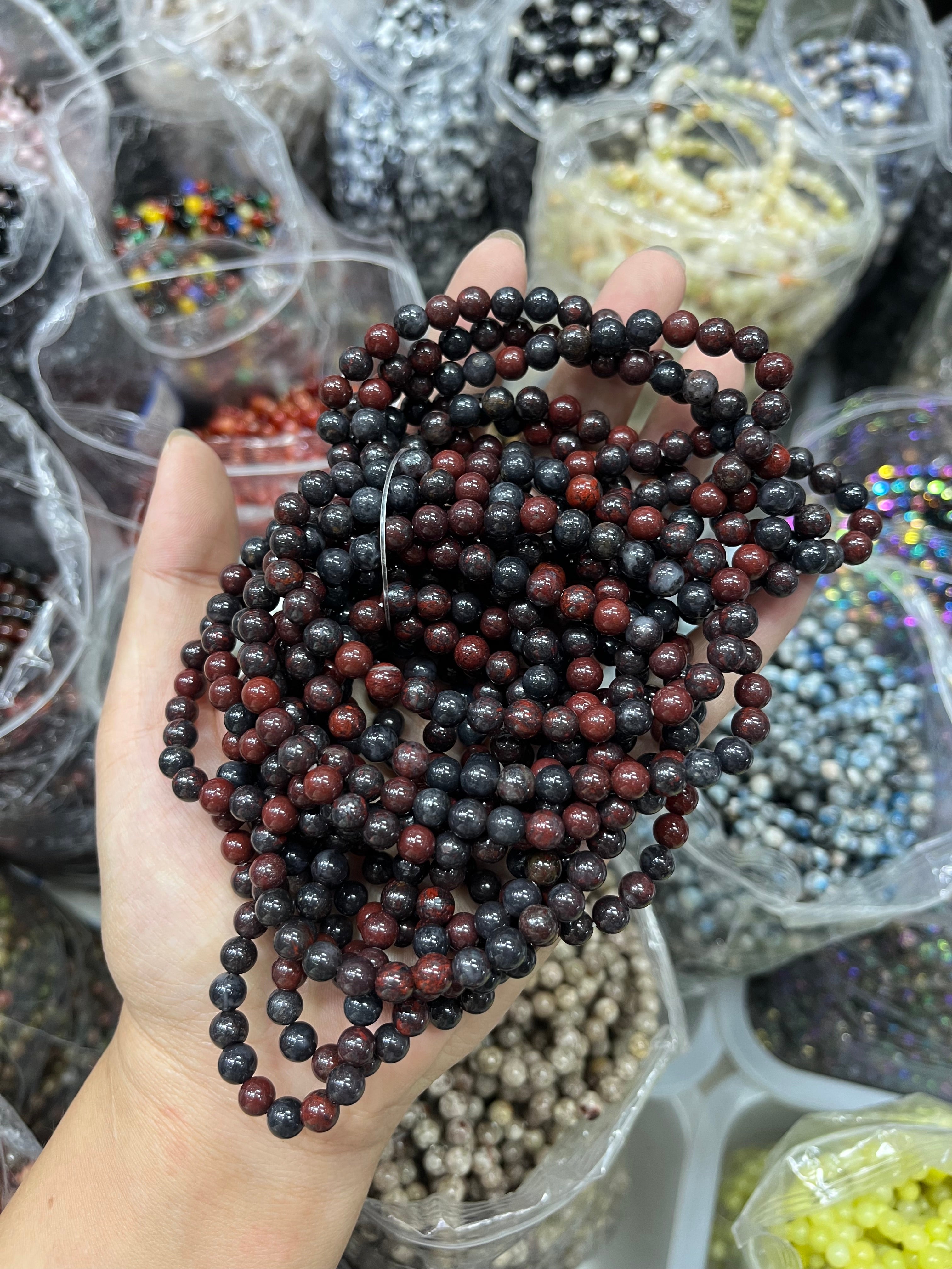 6mm chicken bloodstone bracelet