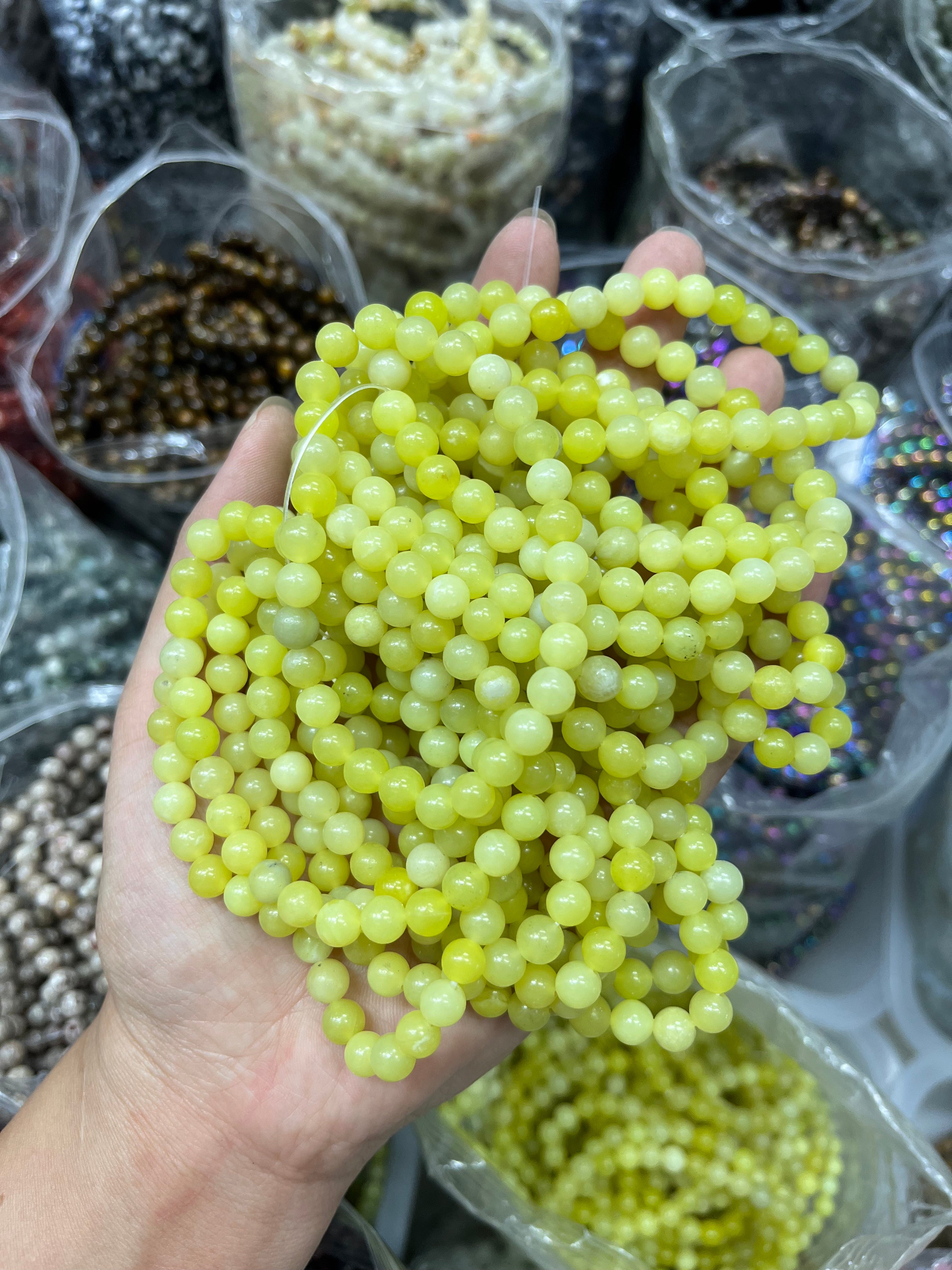 6mm lemon jade bracelet