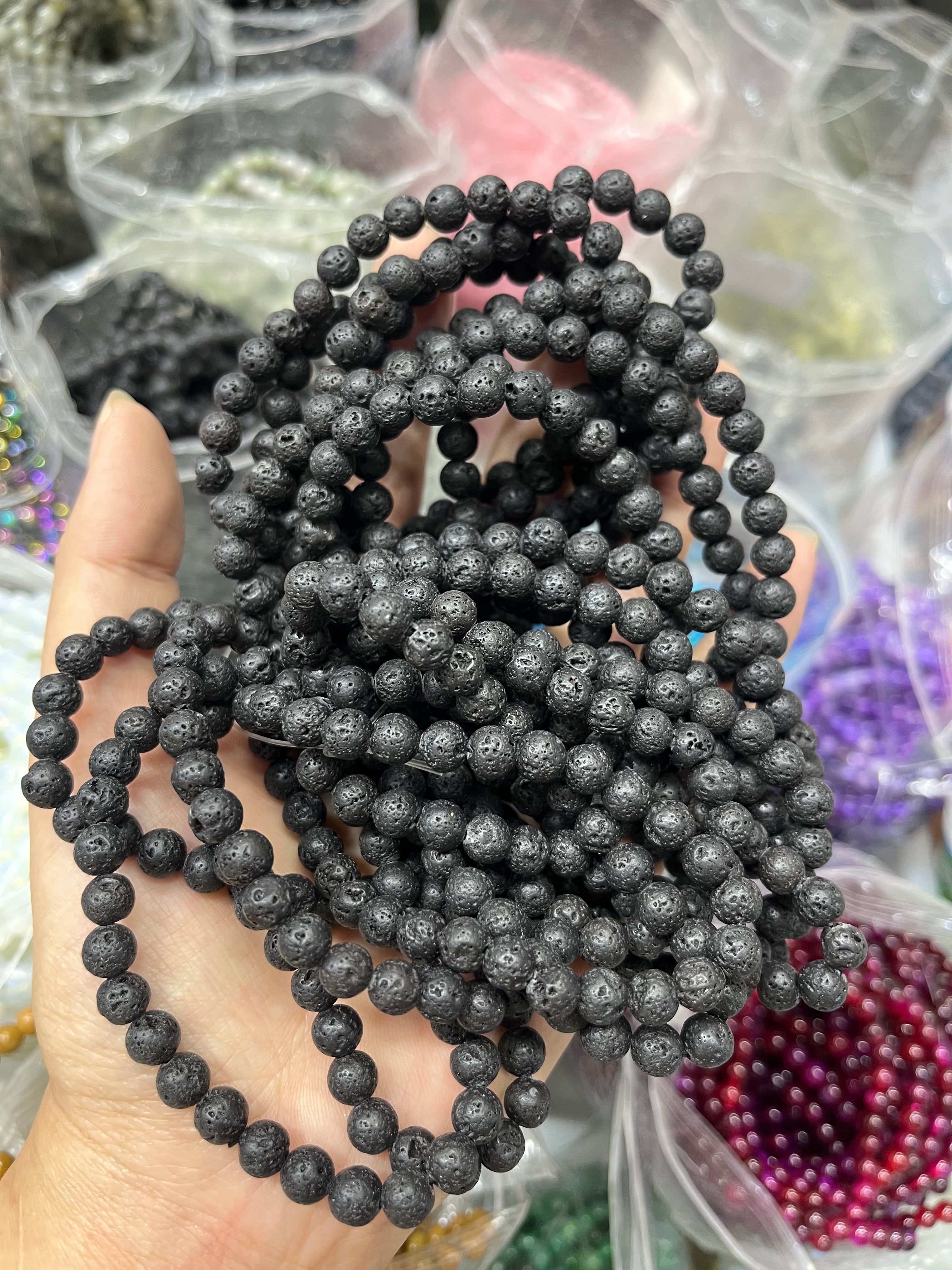 6mm lava stone bracelet