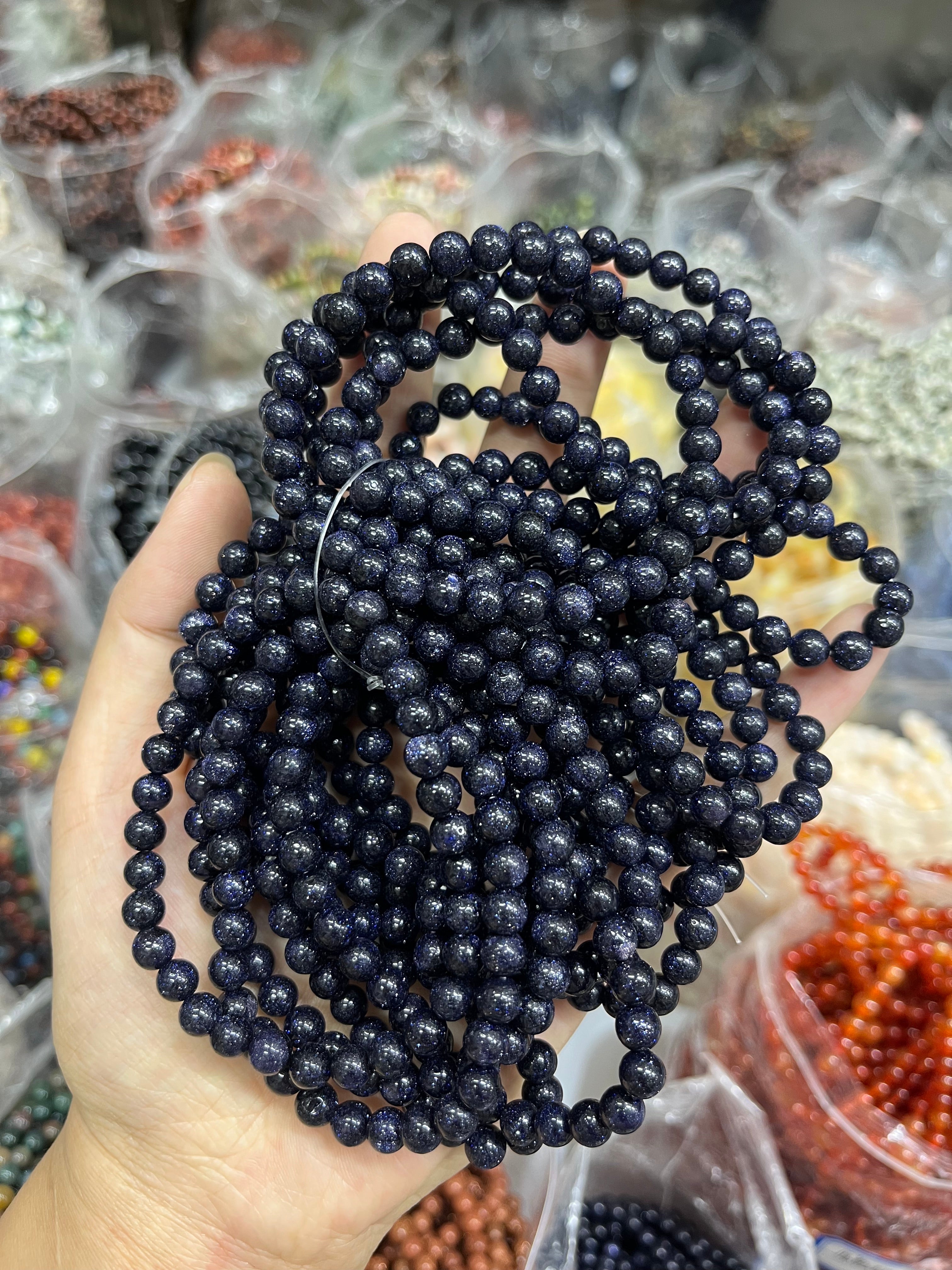 6mm blue sandstone bracelet