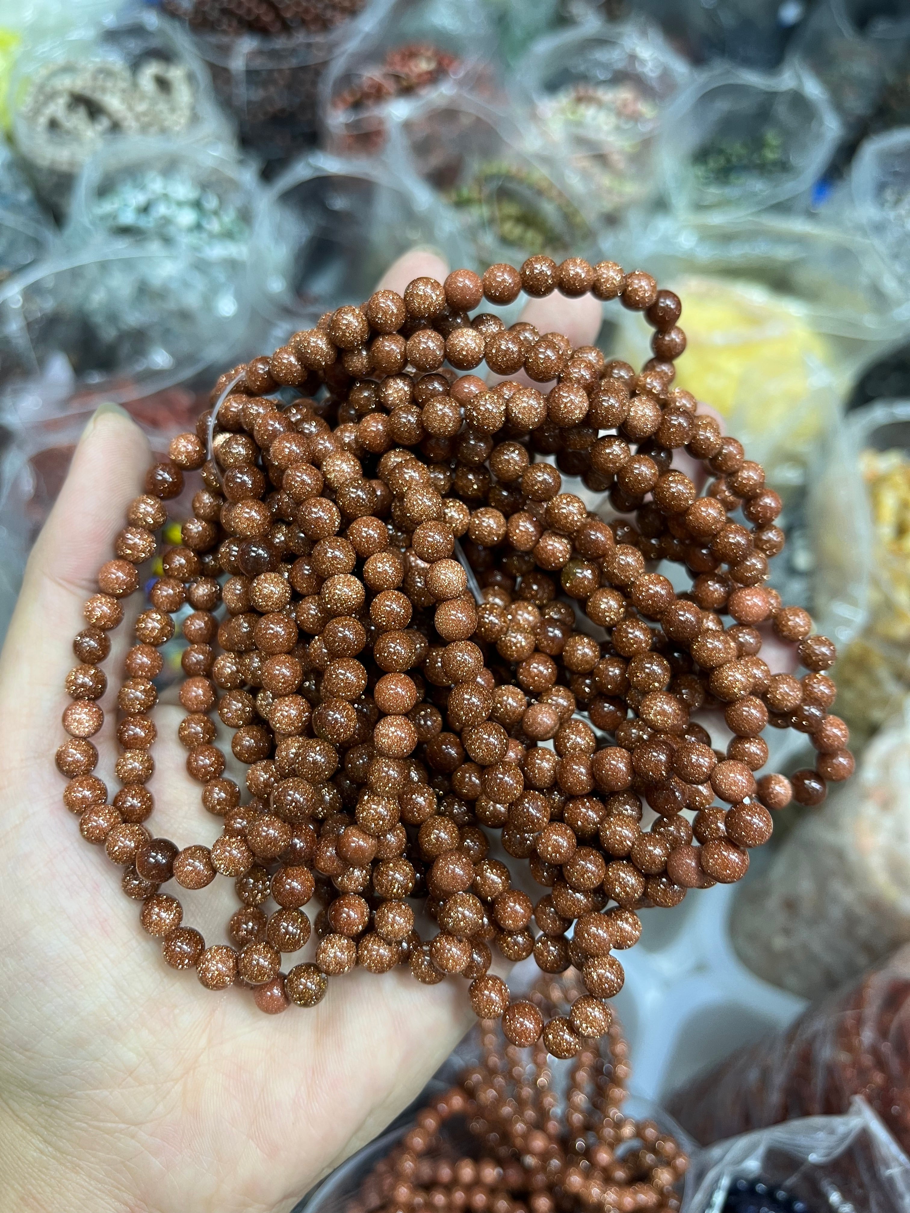 6mm golden sandstone bracelet