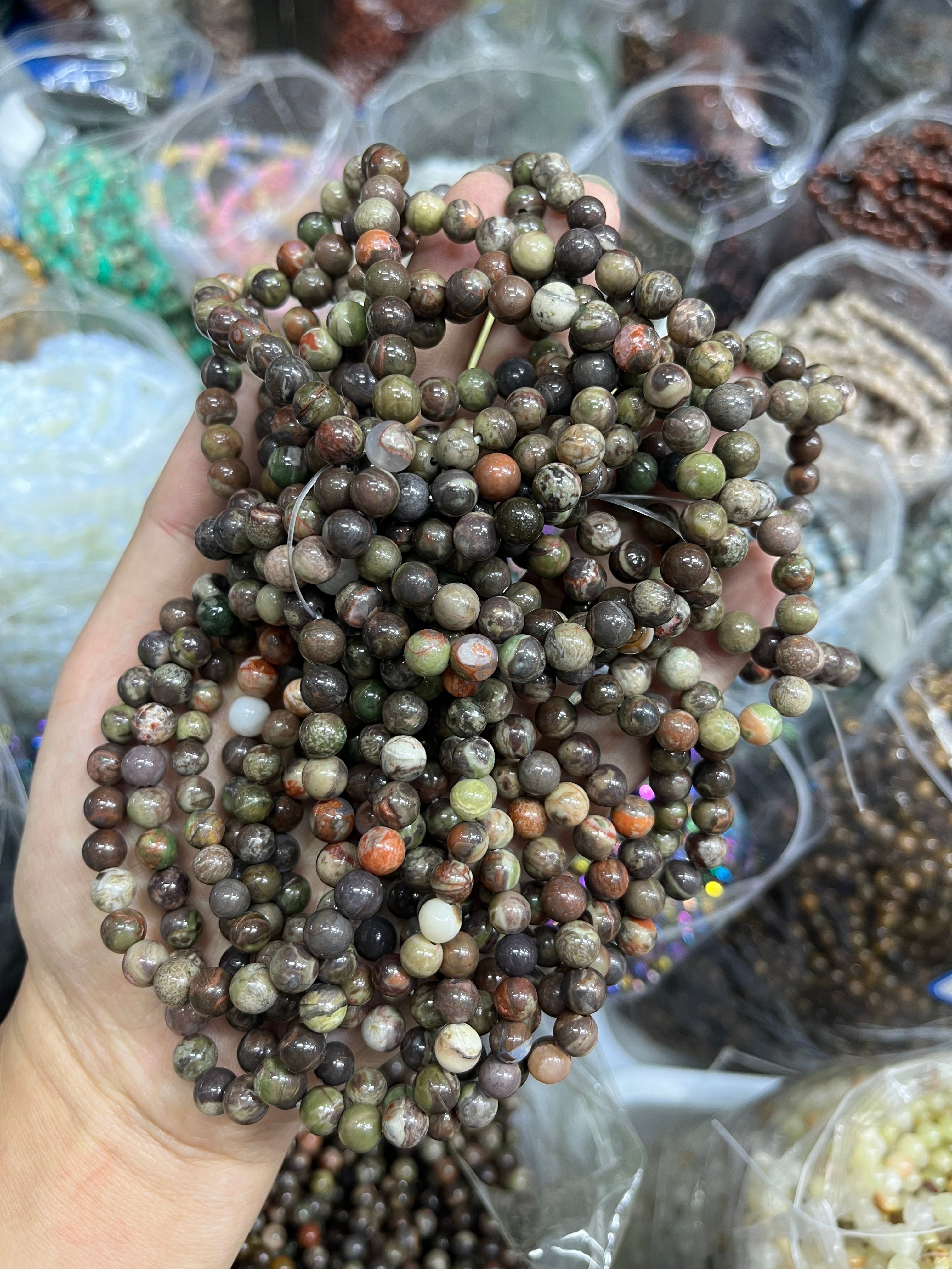 6mm money agate bracelet