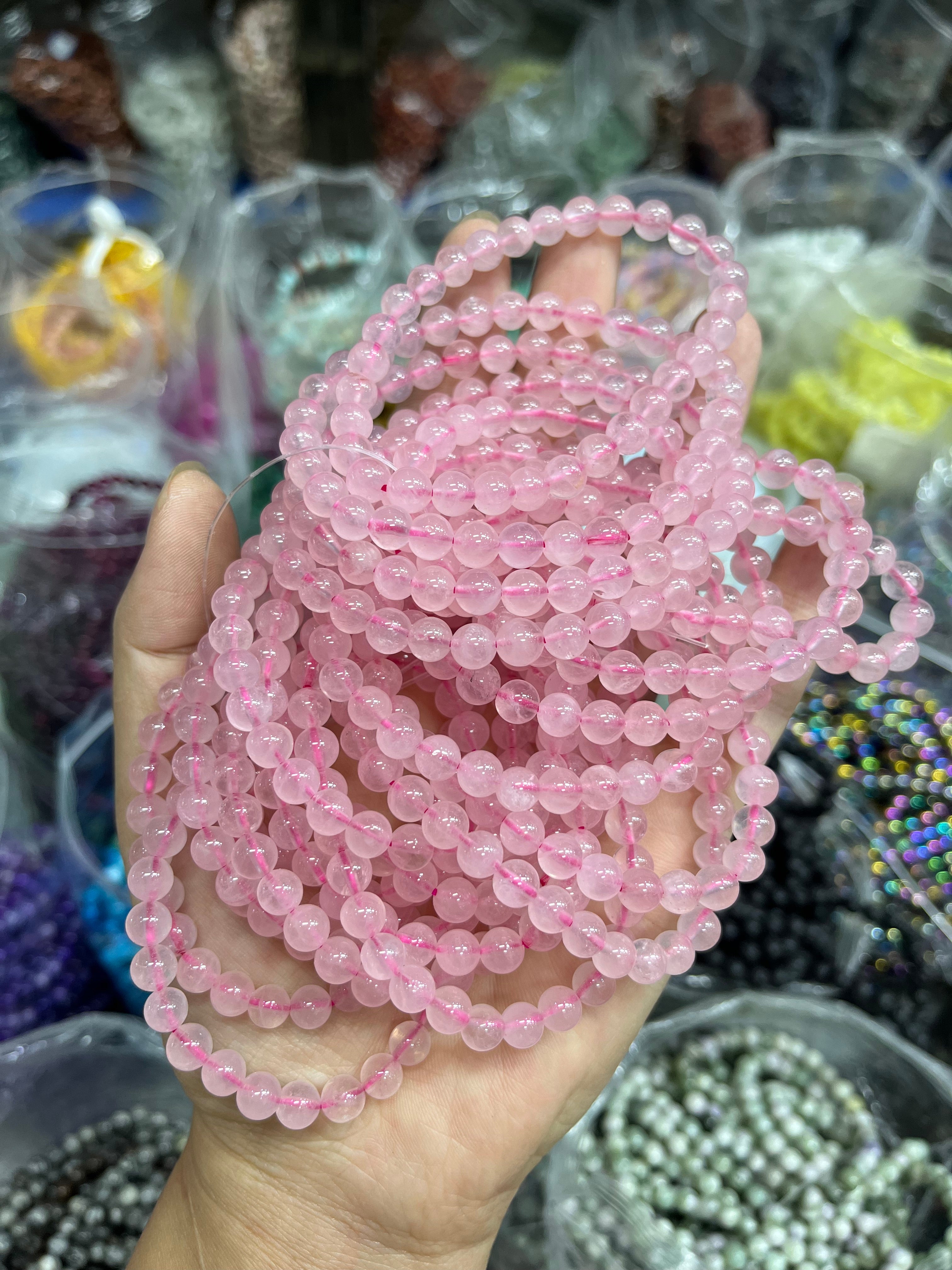6mm rose quartz bracelet
