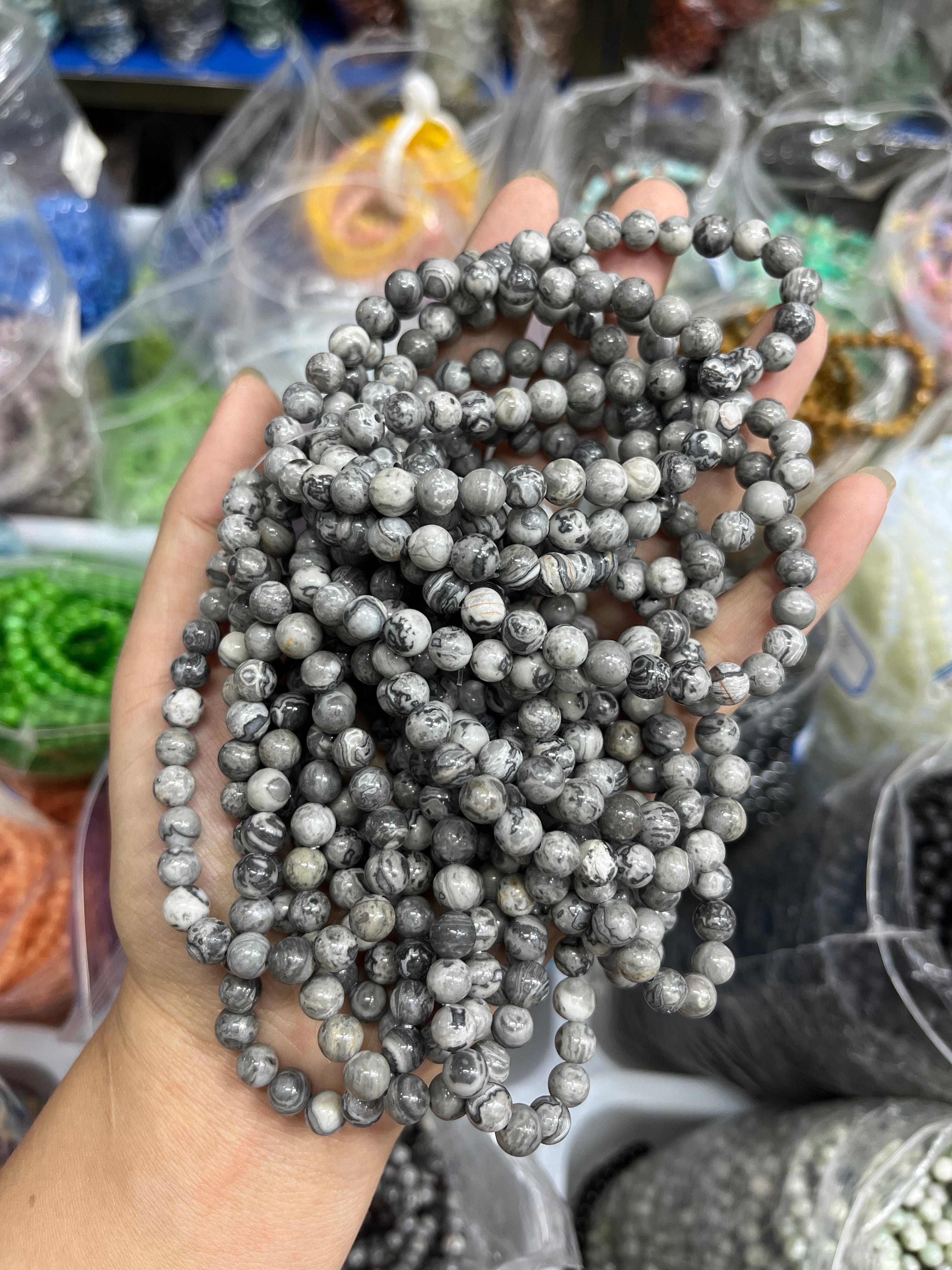 6mm picasso jasper bracelet