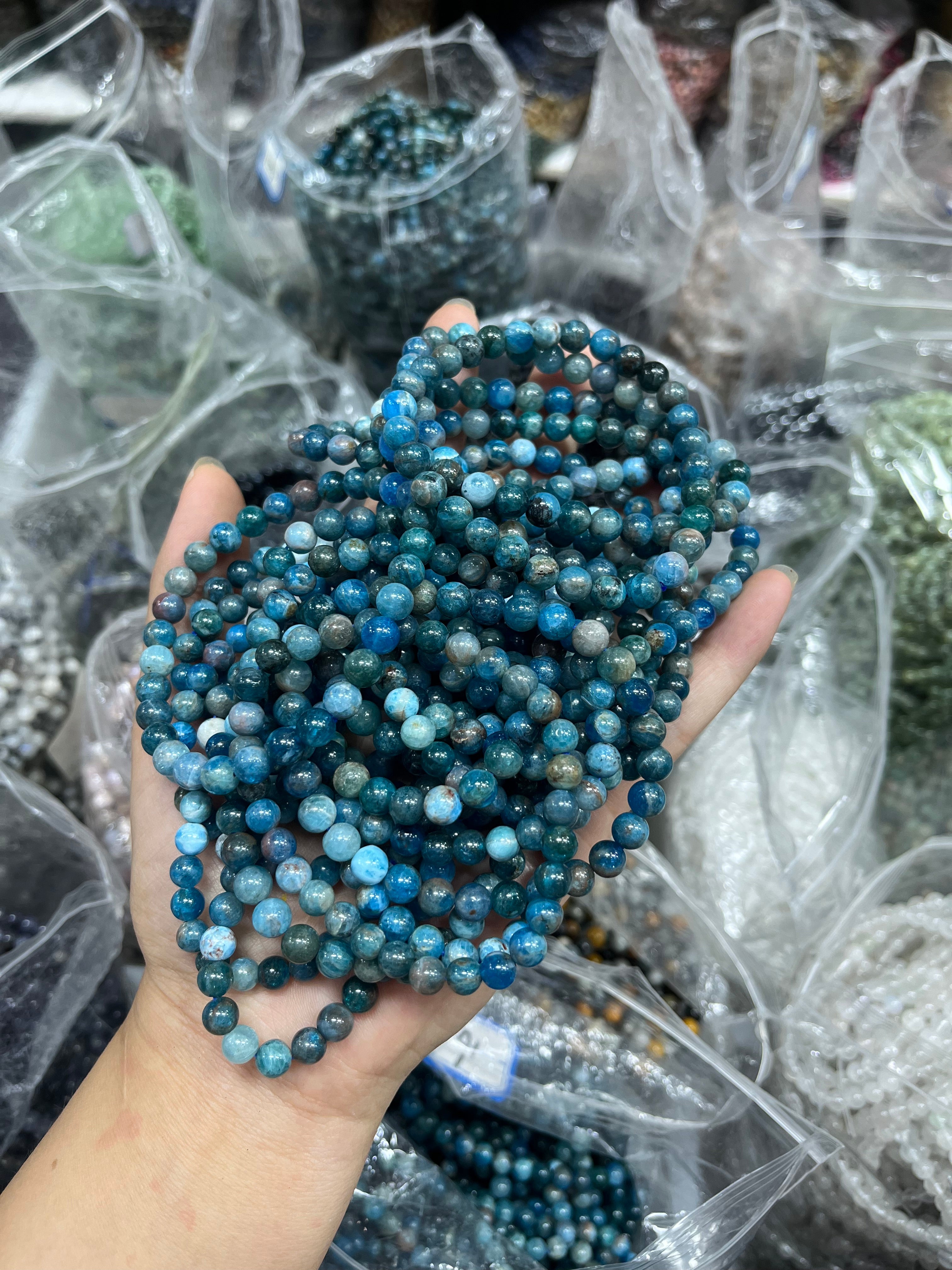6mm blue apatite bracelet wholesale