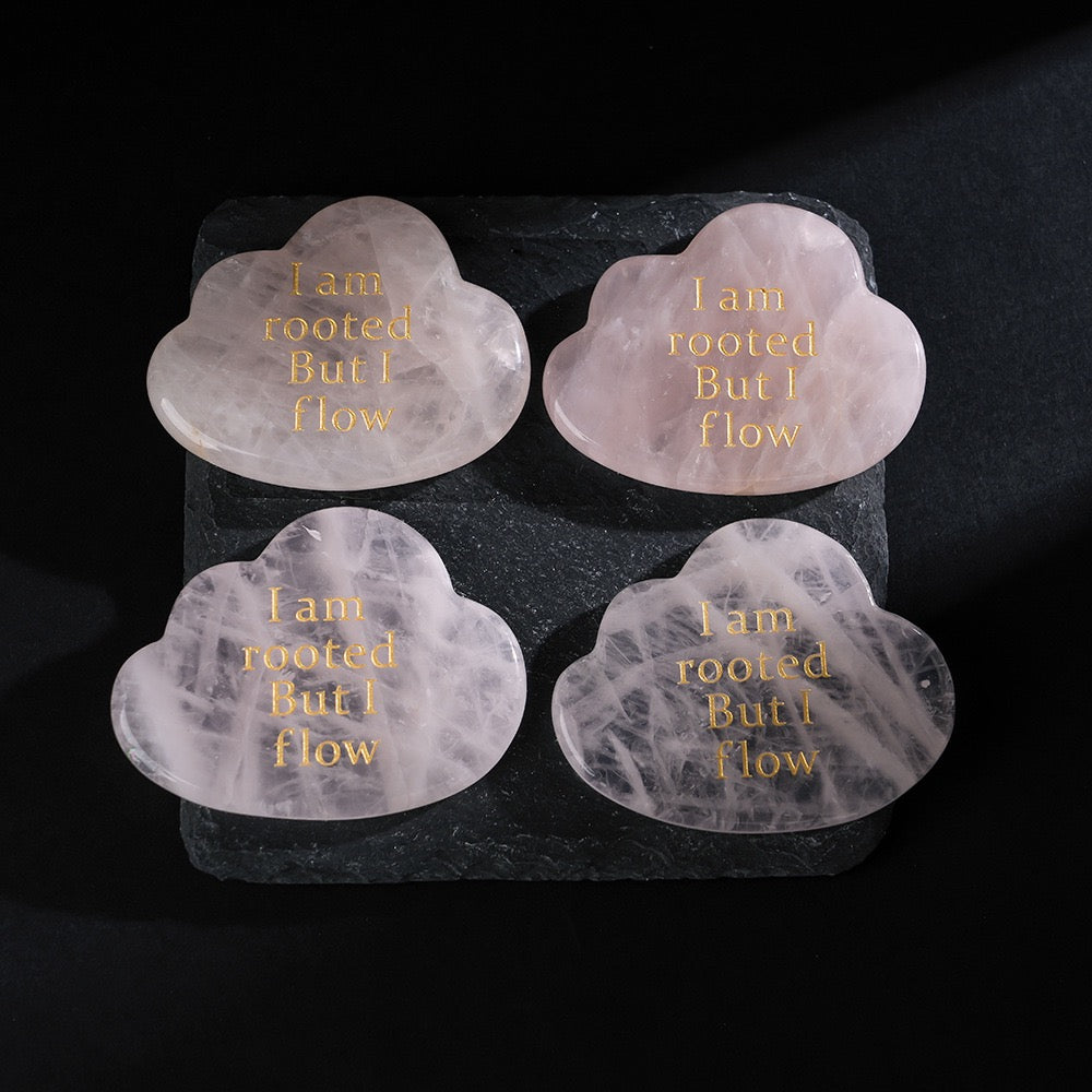 Natural Rose Quartz Cloud with Words
