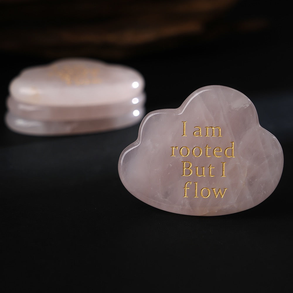 Natural Rose Quartz Cloud with Words