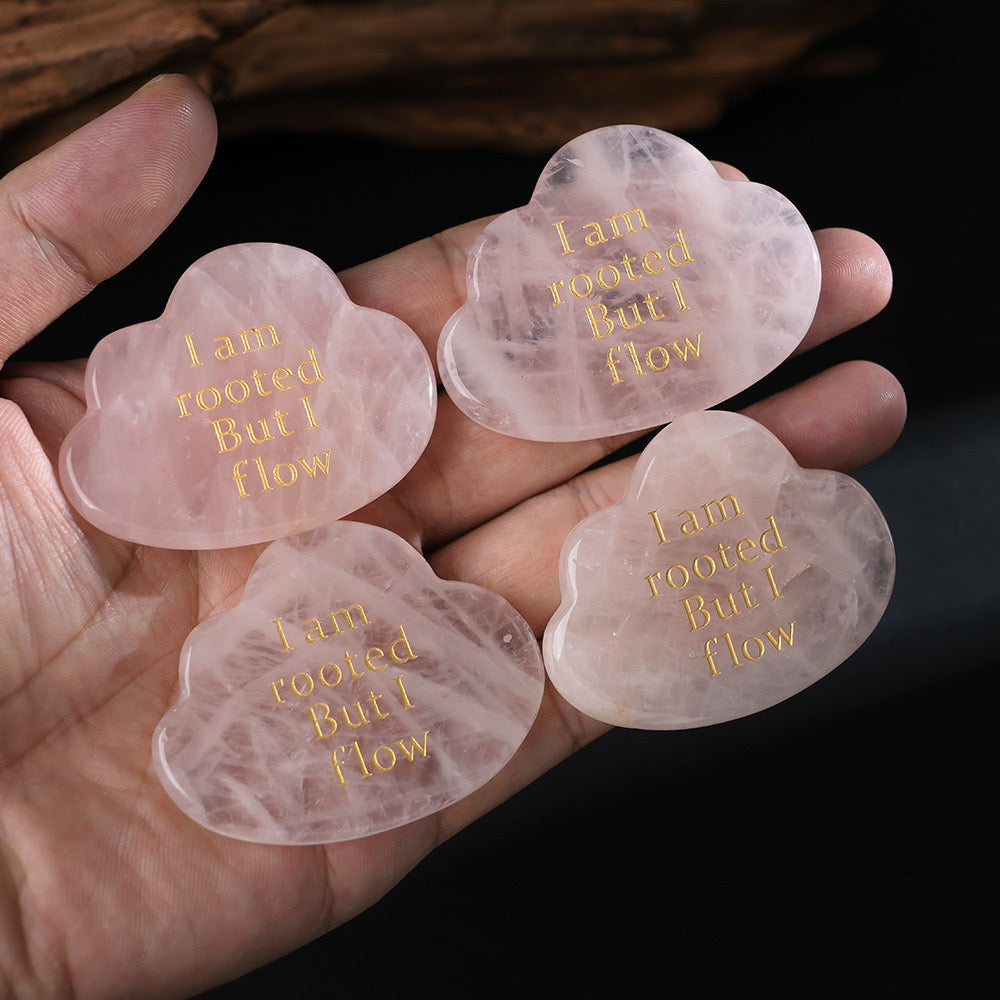 Natural Rose Quartz Cloud with Words