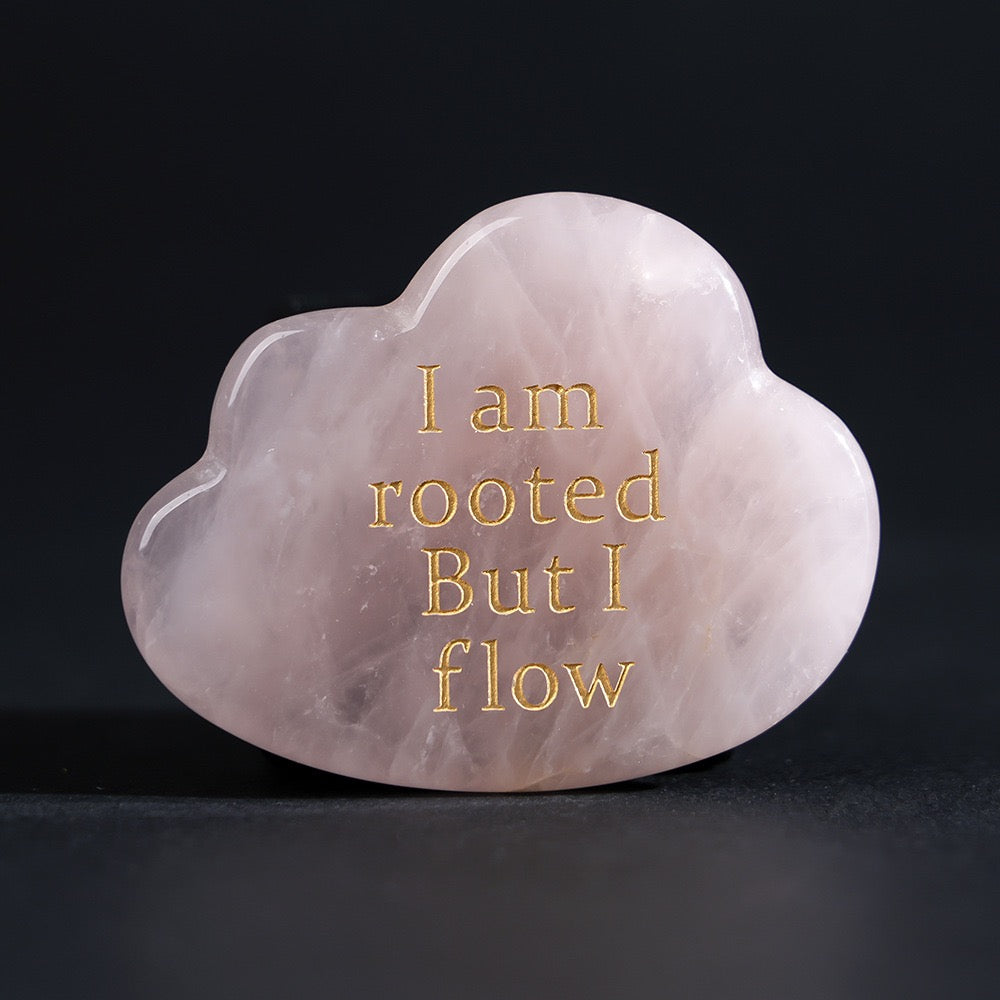Natural Rose Quartz Cloud with Words
