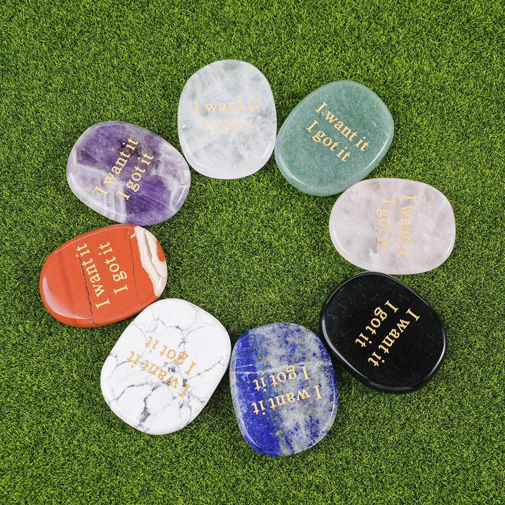 Natural Lucky Stones with Words