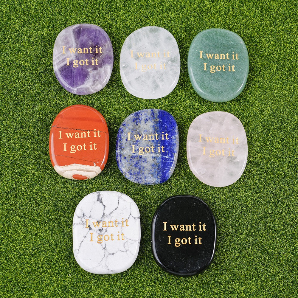 Natural Lucky Stones with Words