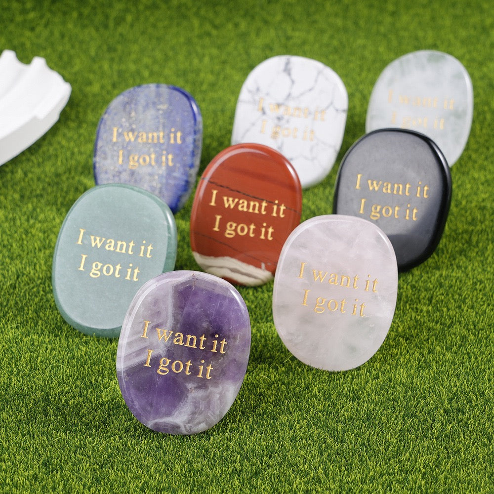 Natural Lucky Stones with Words
