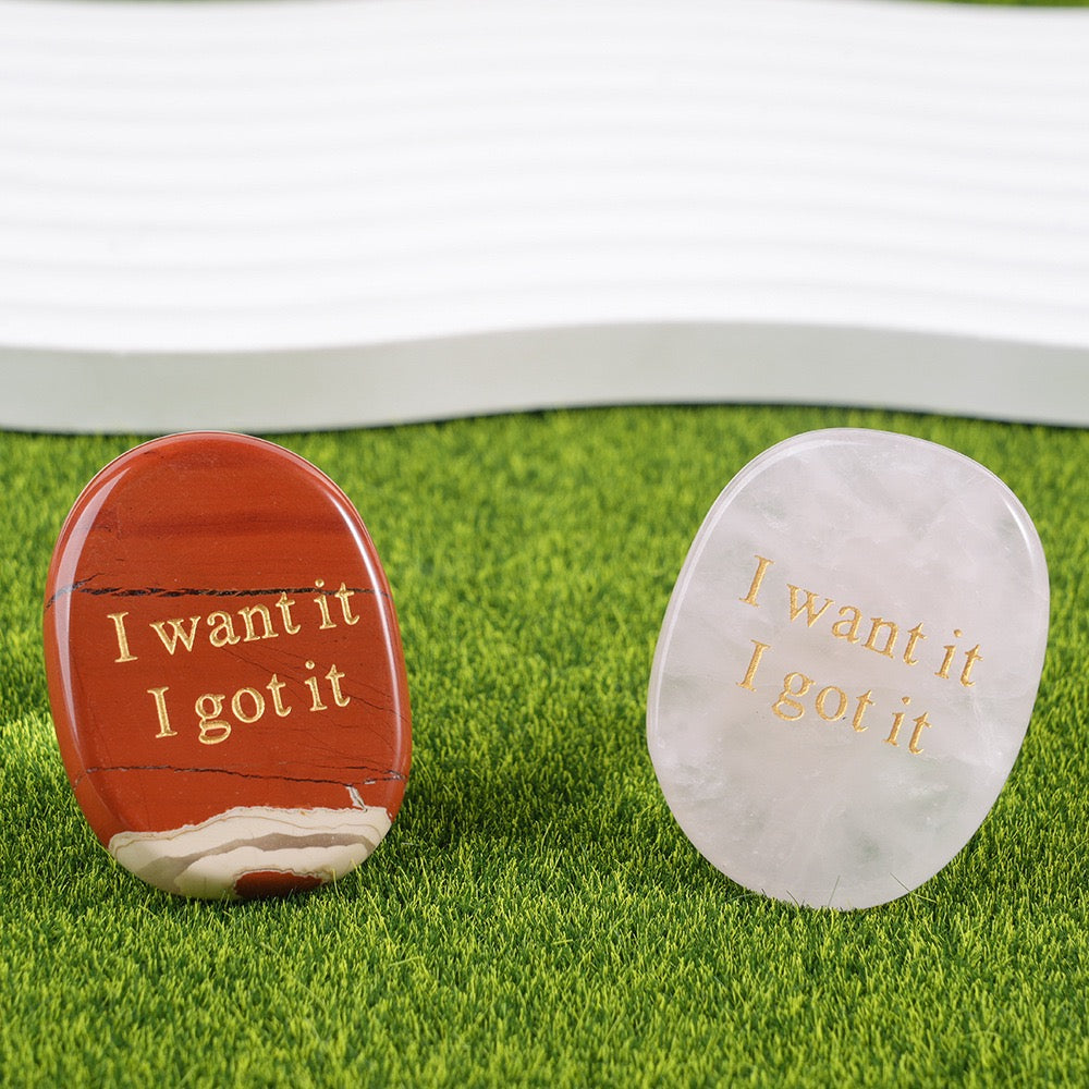 Natural Lucky Stones with Words