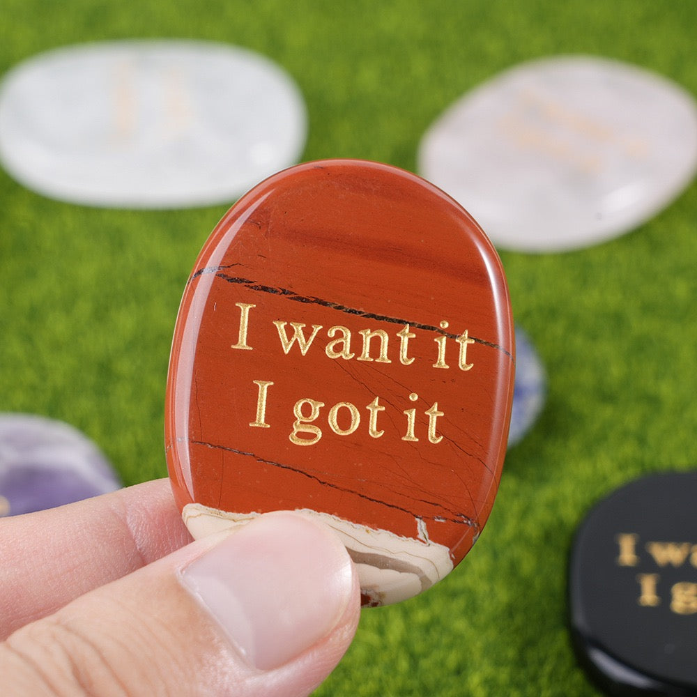 Natural Lucky Stones with Words