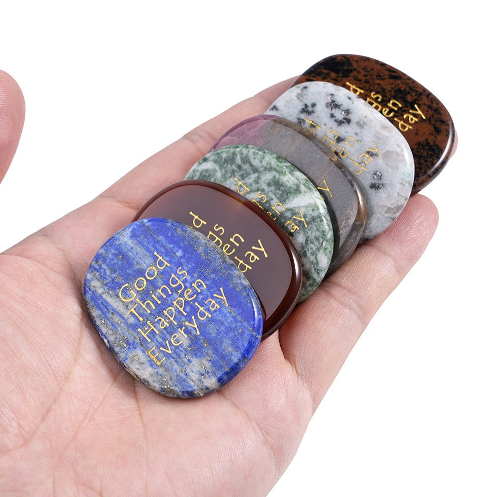 Natural Lucky Stones with Words