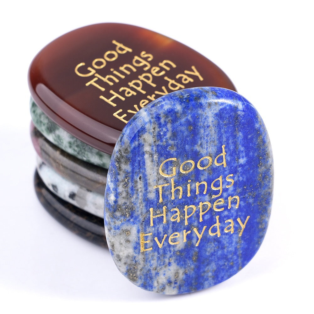 Natural Lucky Stones with Words
