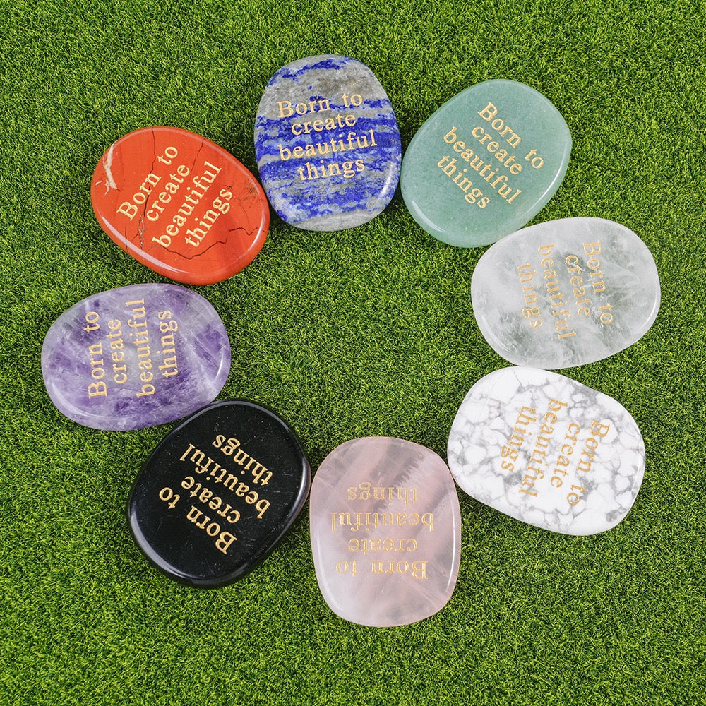 Natural Lucky Stones with Words