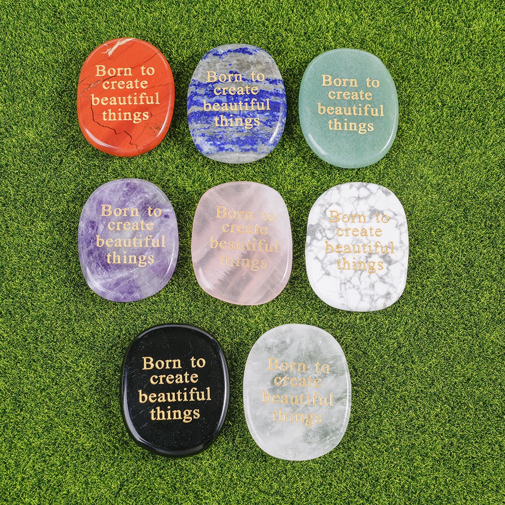Natural Lucky Stones with Words