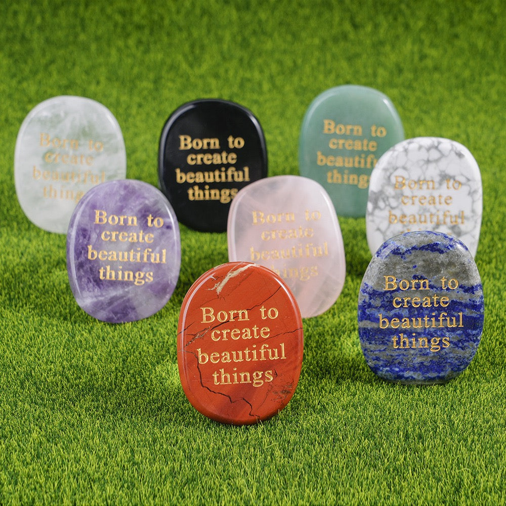 Natural Lucky Stones with Words