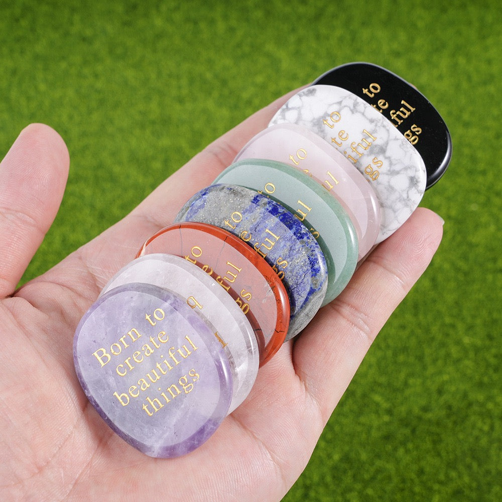 Natural Lucky Stones with Words