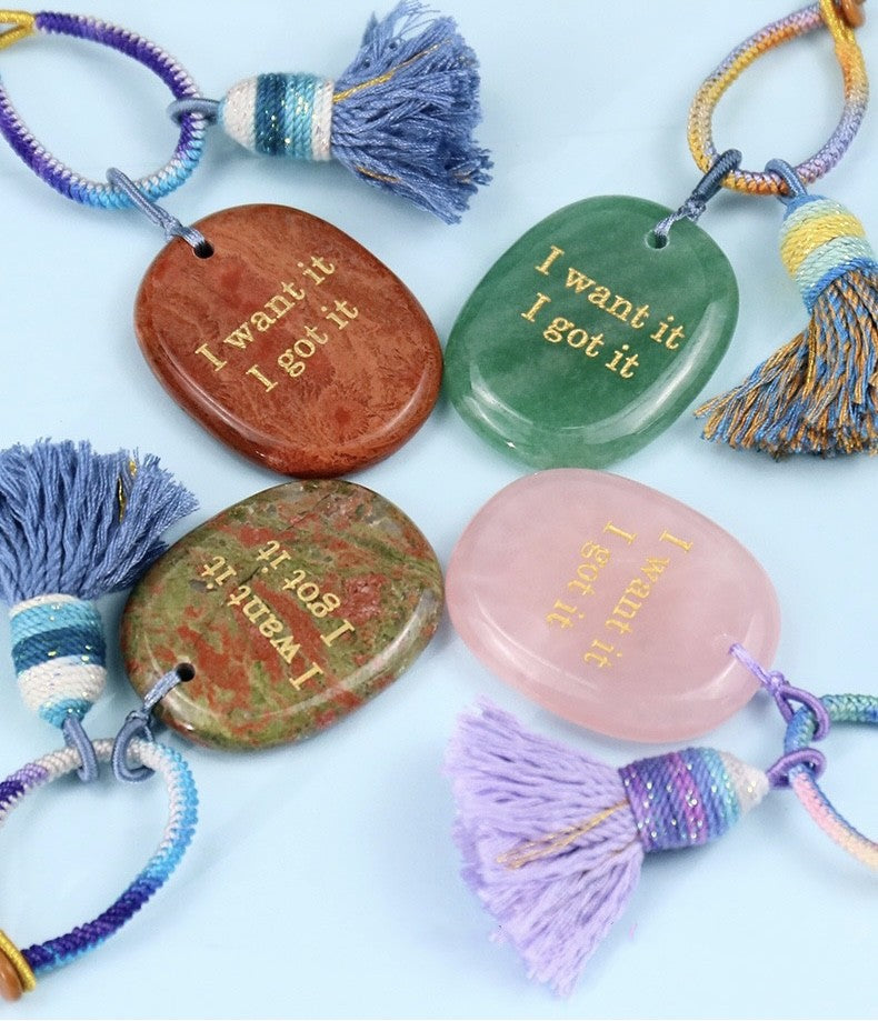 Power Stones Keychains Bag Chains with Tassel Hanging