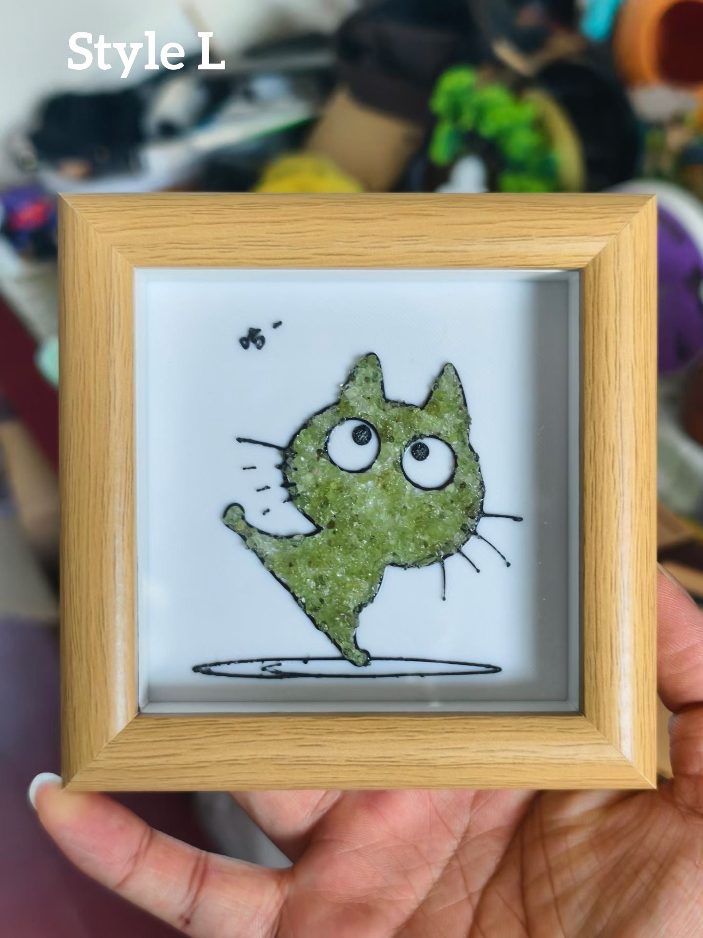 Natural Crystal Chips Painting Photo Frame