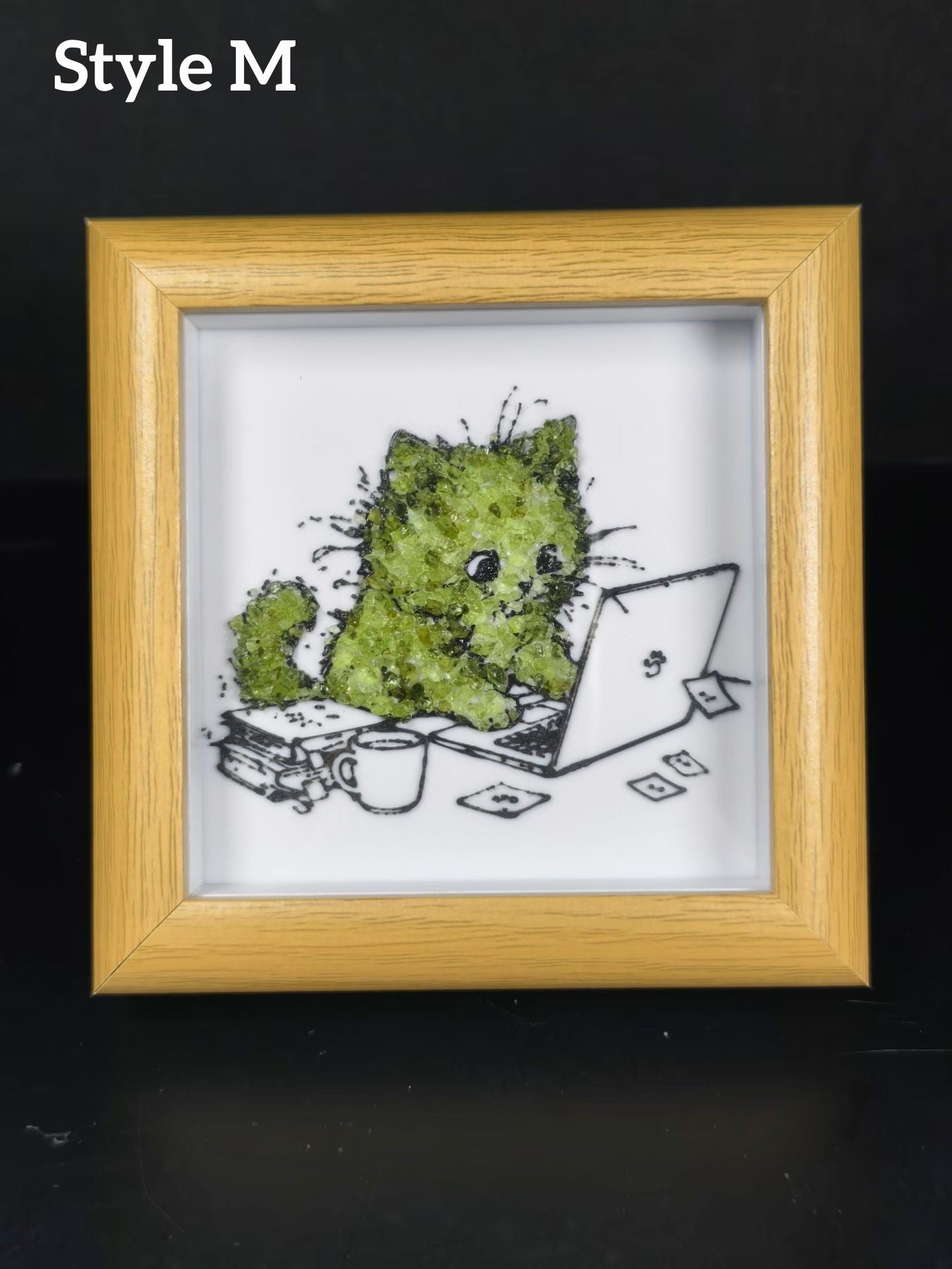 Natural Crystal Chips Painting Photo Frame