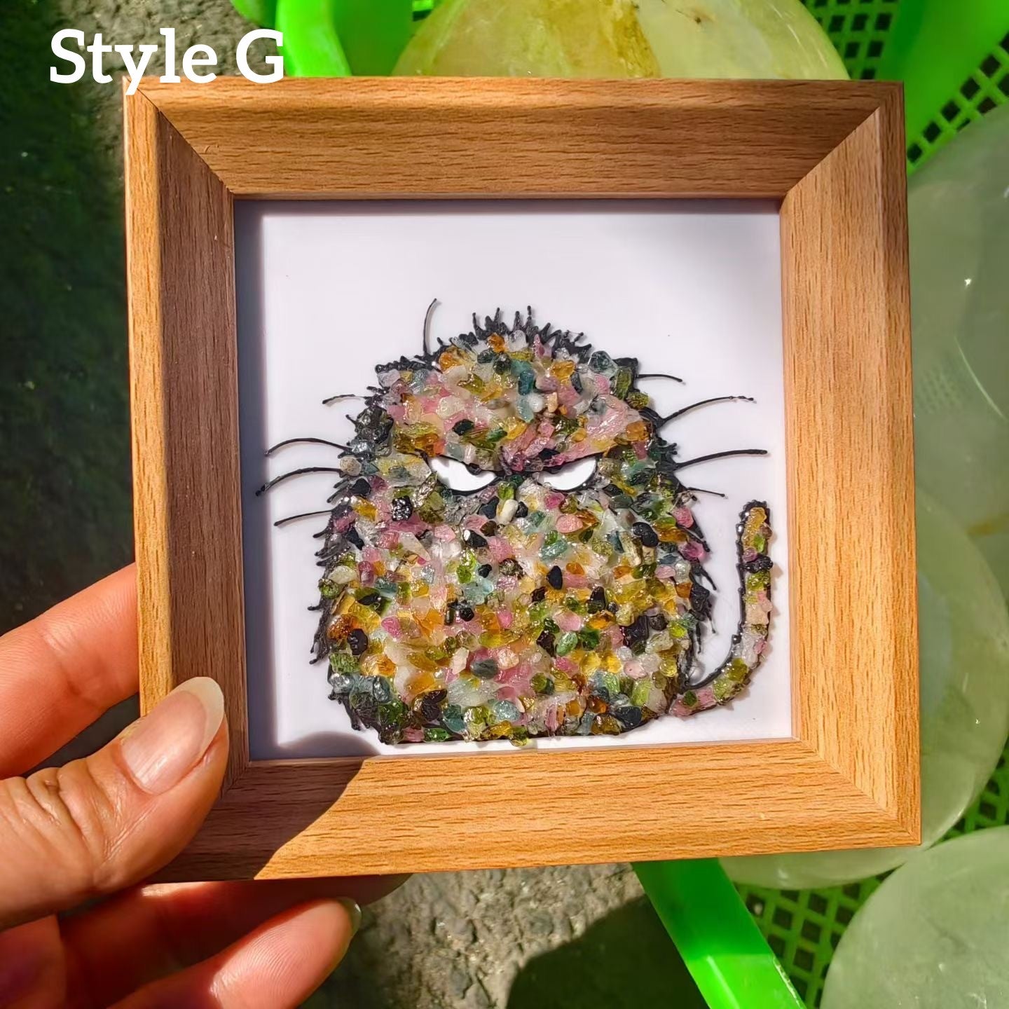 Natural Crystal Chips Painting Photo Frame