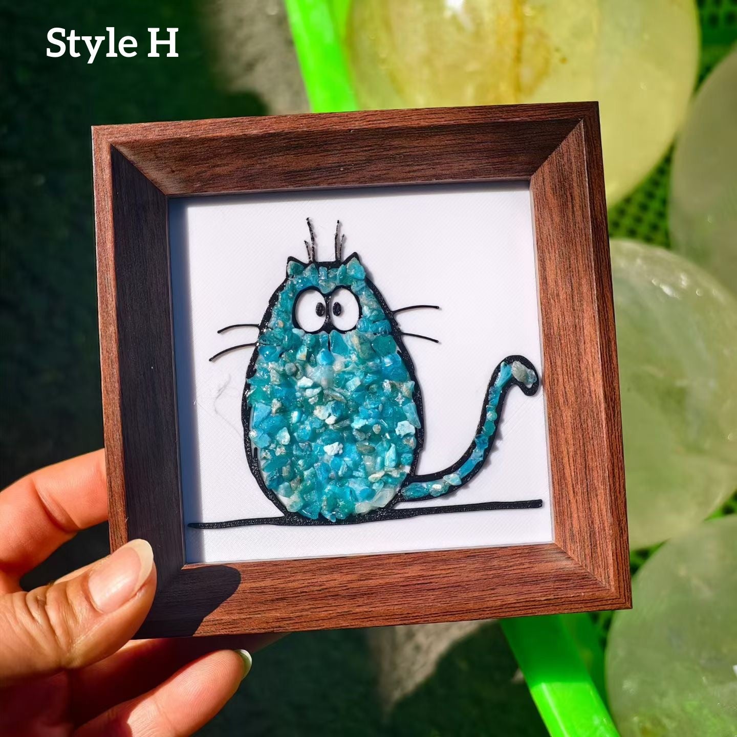 Natural Crystal Chips Painting Photo Frame