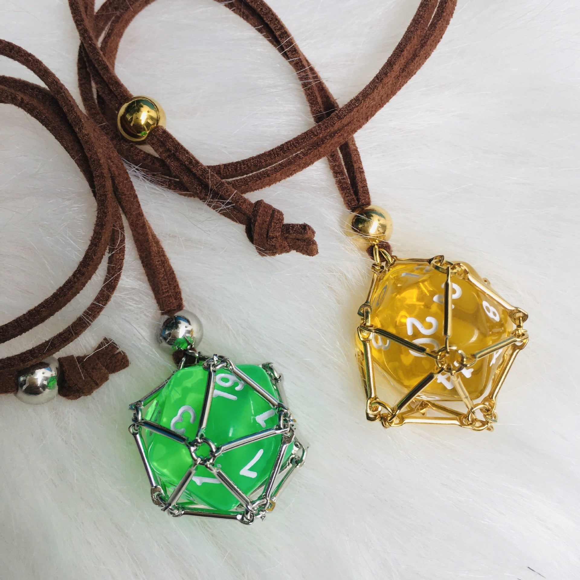 Dice Net Holder Stainless Steel Necklace