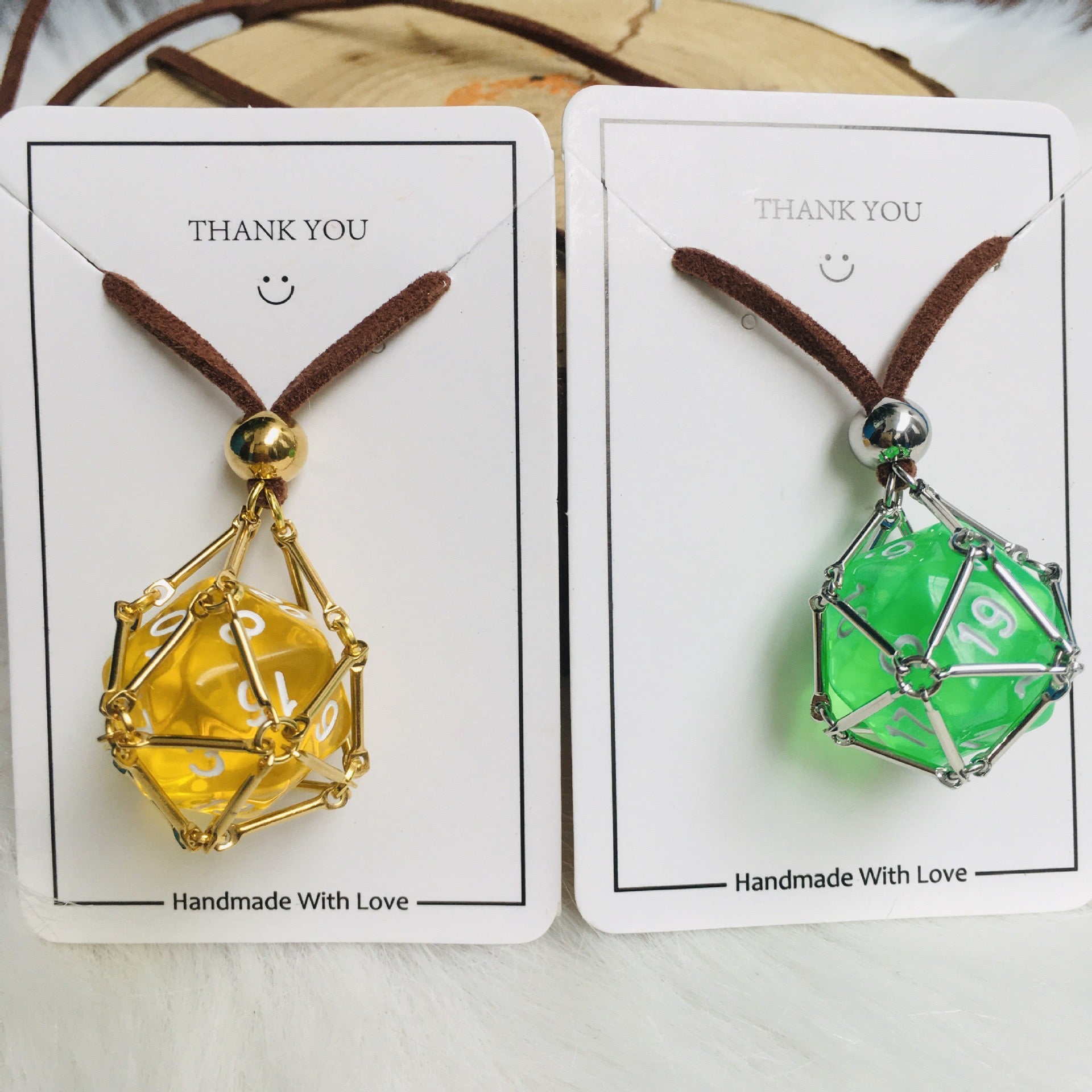 Dice Net Holder Stainless Steel Necklace