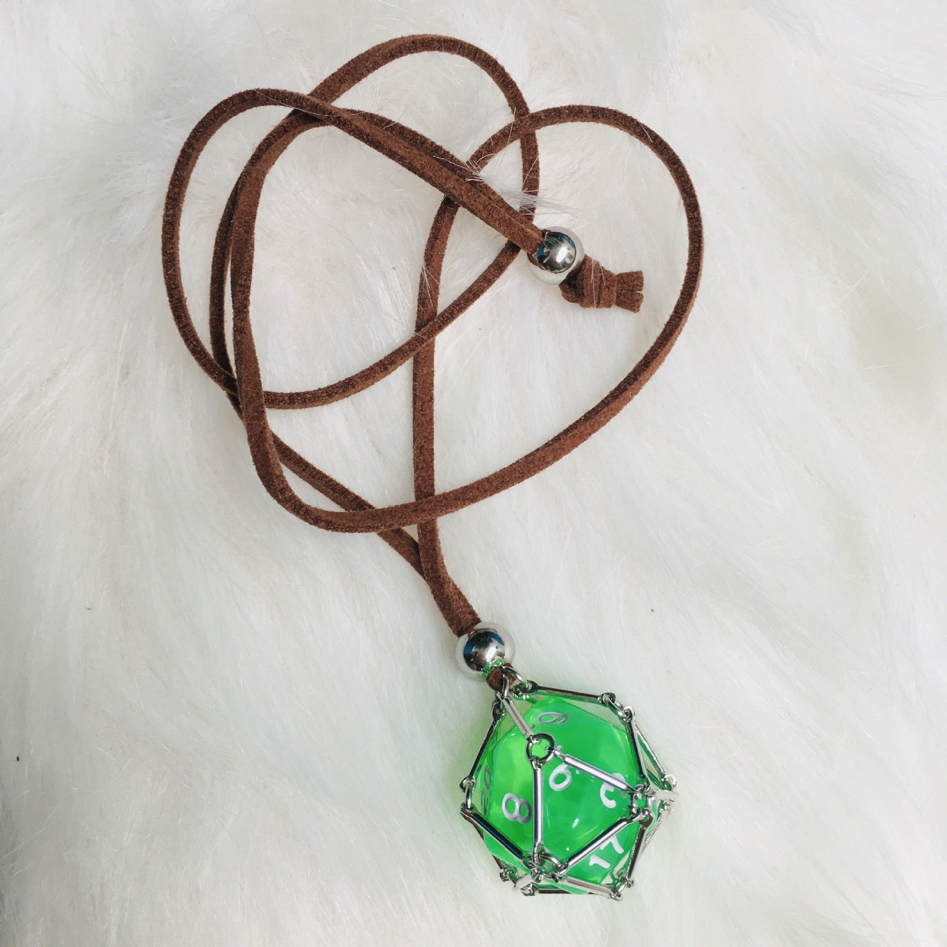 Dice Net Holder Stainless Steel Necklace