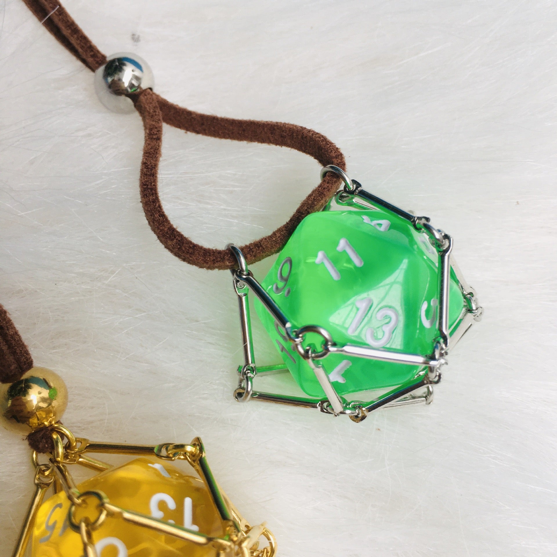 Dice Net Holder Stainless Steel Necklace