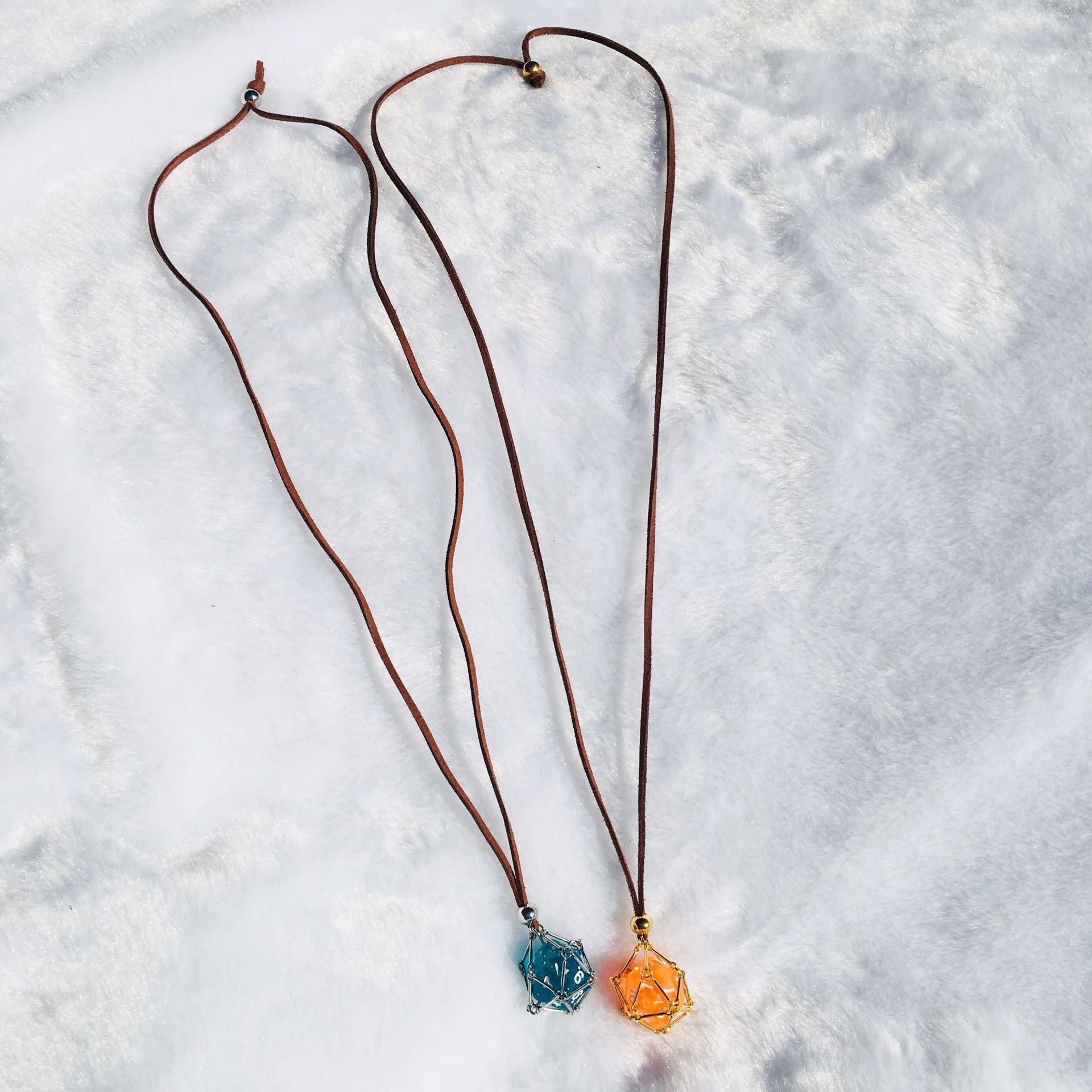 Dice Net Holder Stainless Steel Necklace