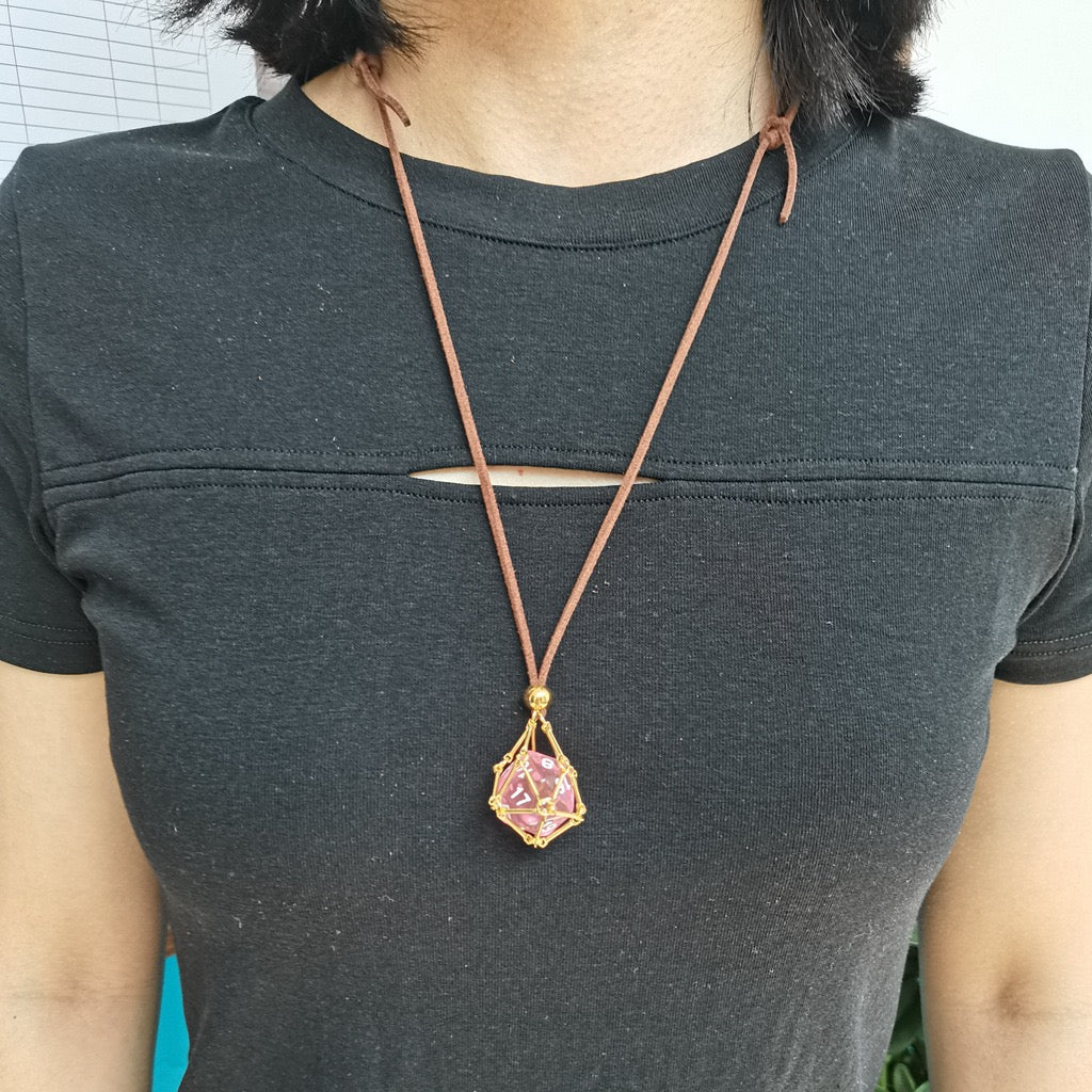 Dice Net Holder Stainless Steel Necklace