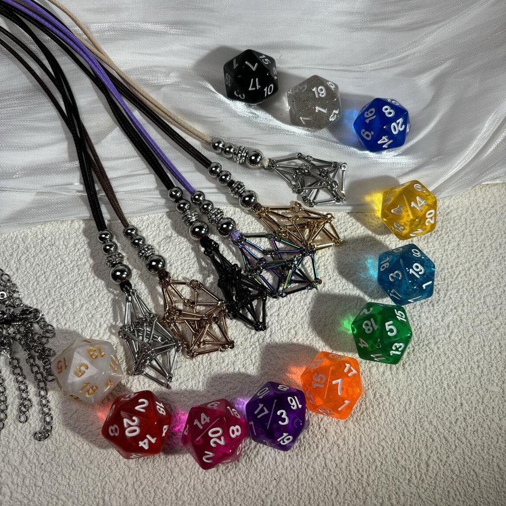 Dice Net Holder Stainless Steel Necklace