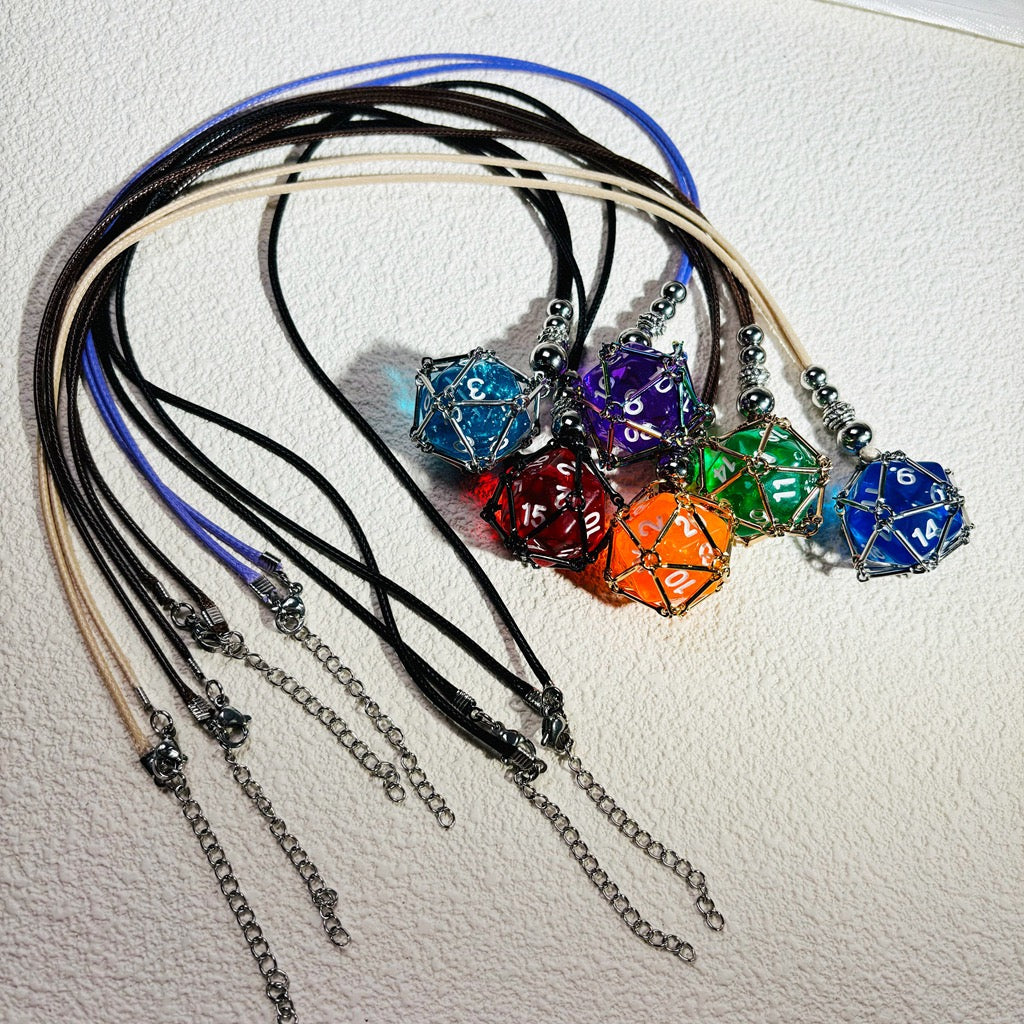 Dice Net Holder Stainless Steel Necklace