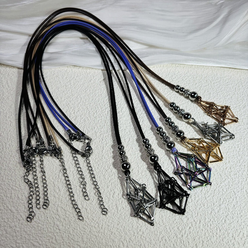 Dice Net Holder Stainless Steel Necklace