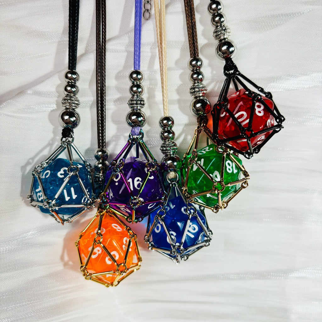Dice Net Holder Stainless Steel Necklace