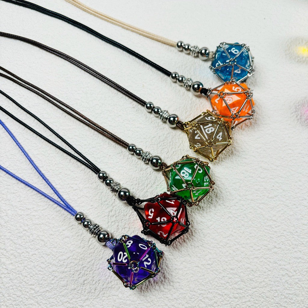 Dice Net Holder Stainless Steel Necklace
