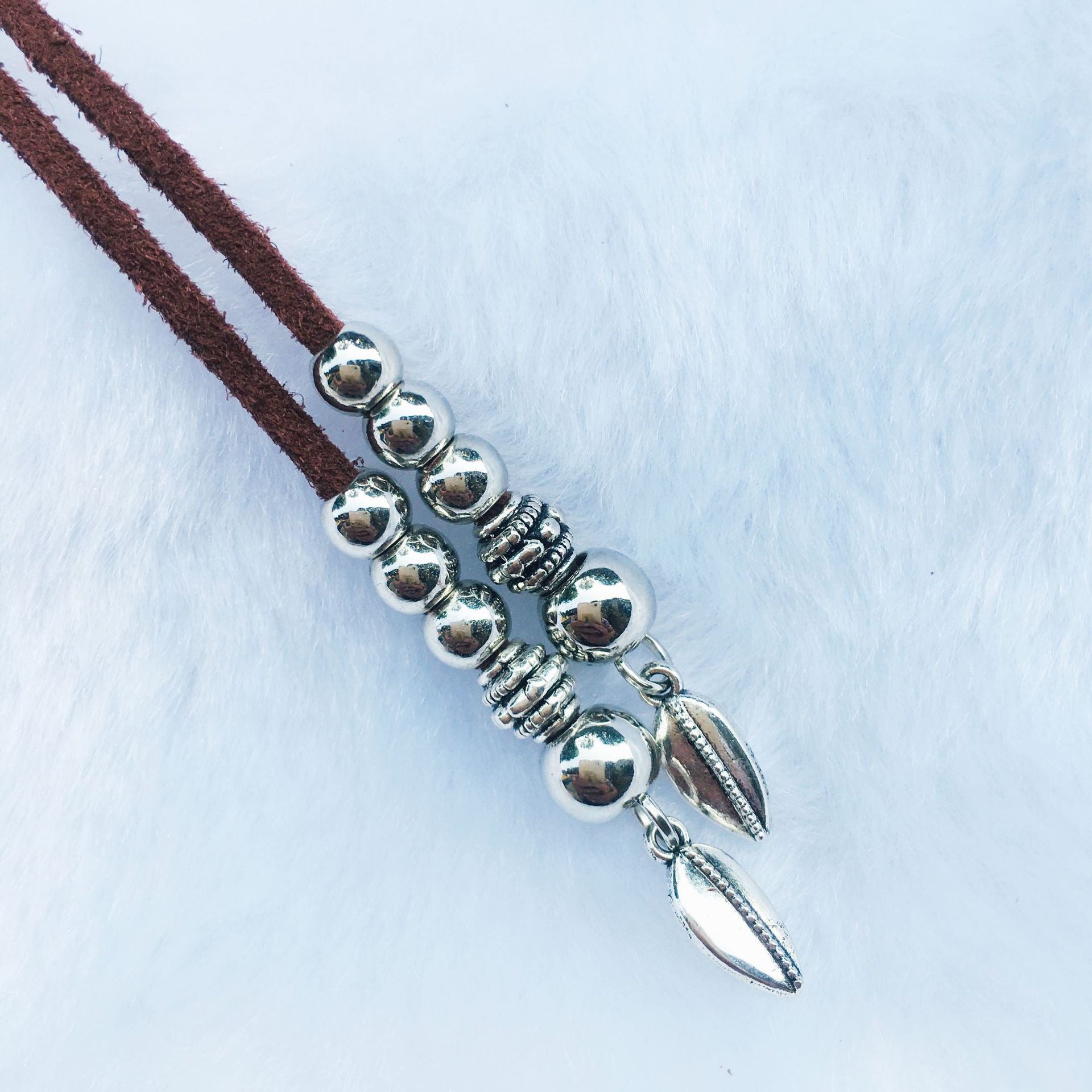 Net Holder with Leather Chord Necklace