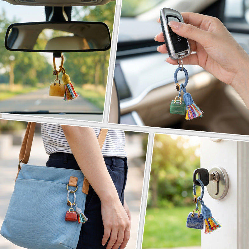 Mini Bag Key Chains Bag Chains with Tassel Car Hanging