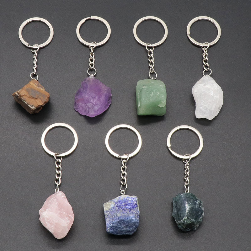 Raw Stone Keyring Keychain Bag Chain