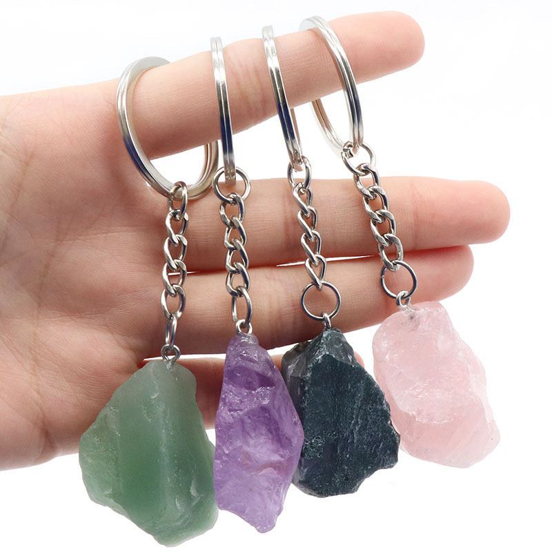Raw Stone Keyring Keychain Bag Chain