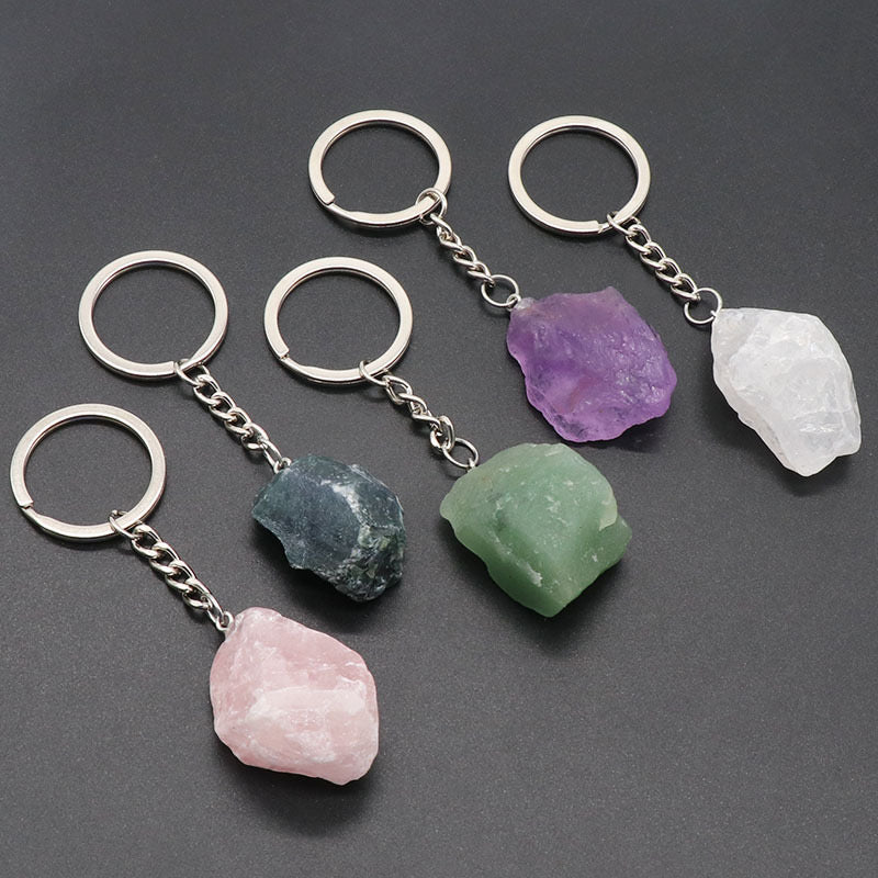 Raw Stone Keyring Keychain Bag Chain