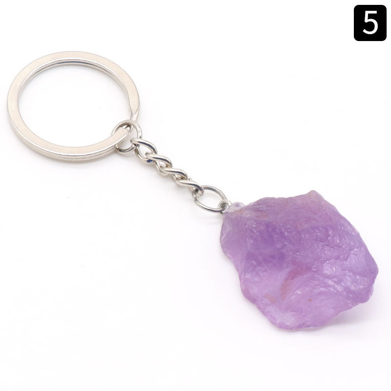 Raw Stone Keyring Keychain Bag Chain